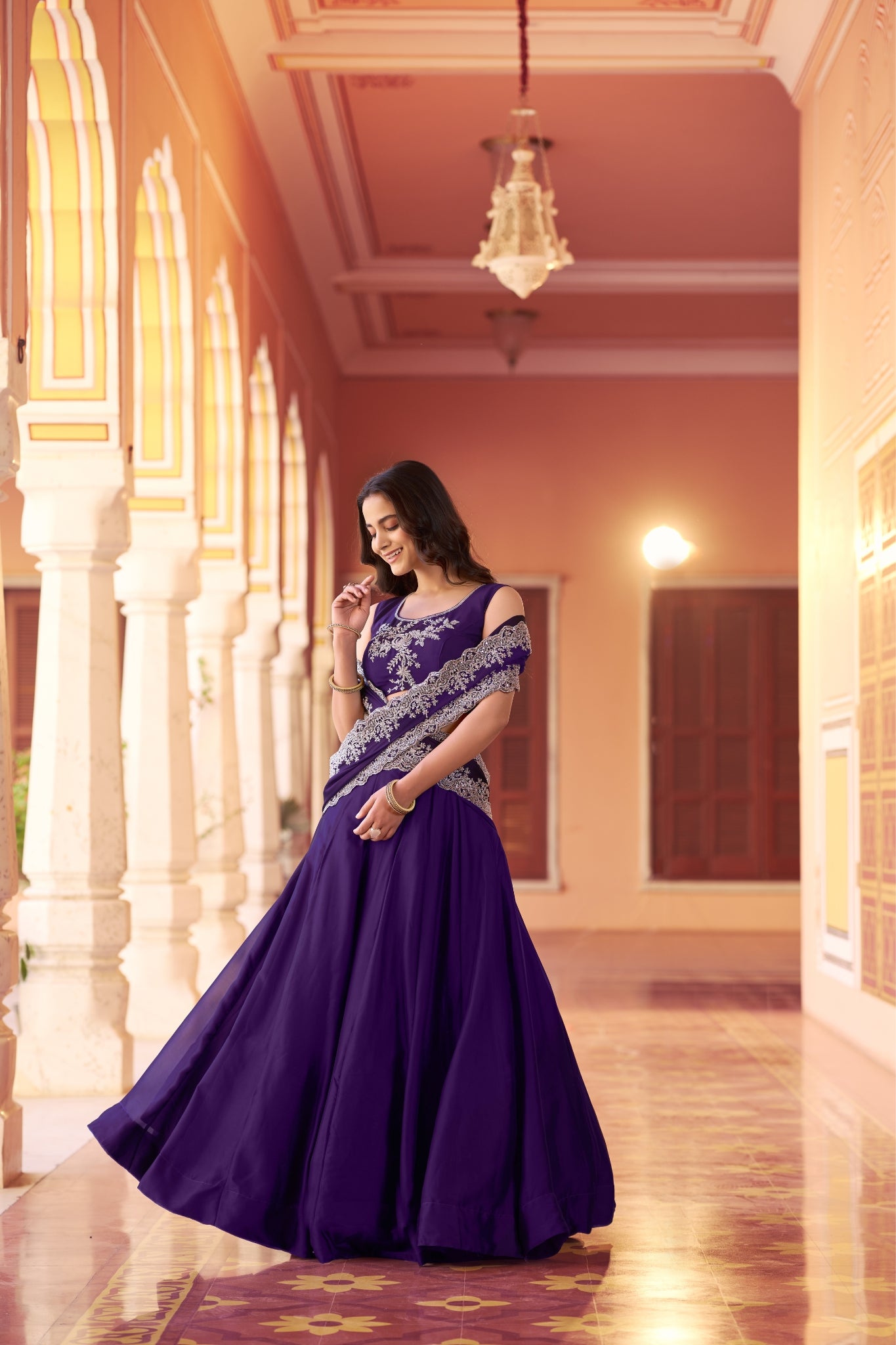 Designer Rangoli Silk Lehenga Choli With Heavy Embroidery And Sequins Work For Wedding Wear