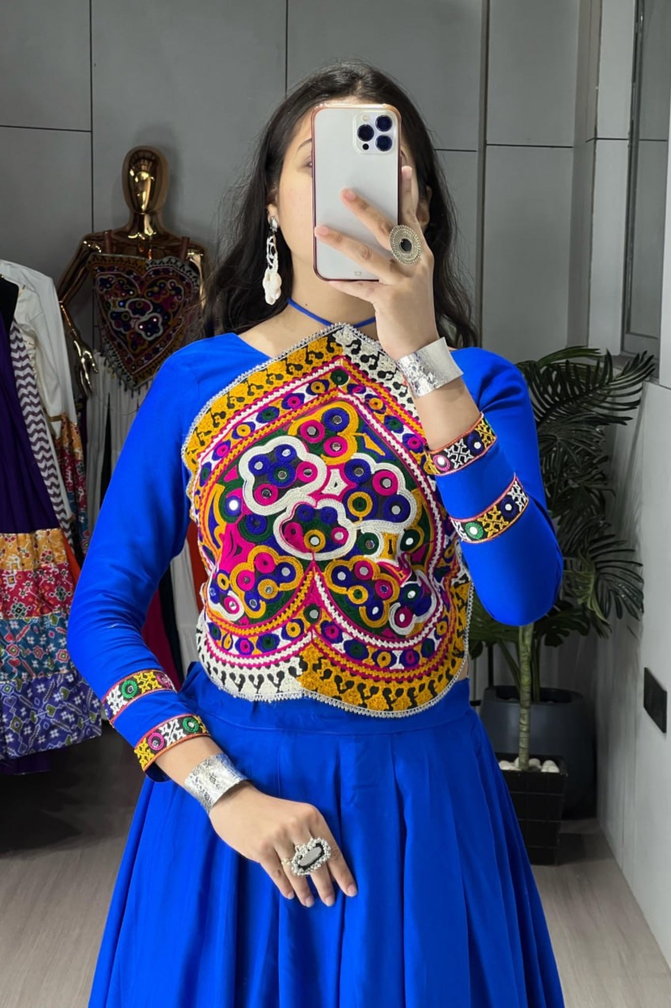Royal Blue Navratri Lehenga Choli For Women