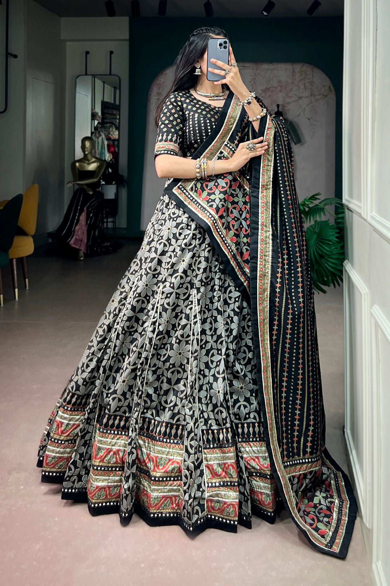 Raasrang Traditional Designer Navratri Lehenga Choli In Premium Tasar Silk