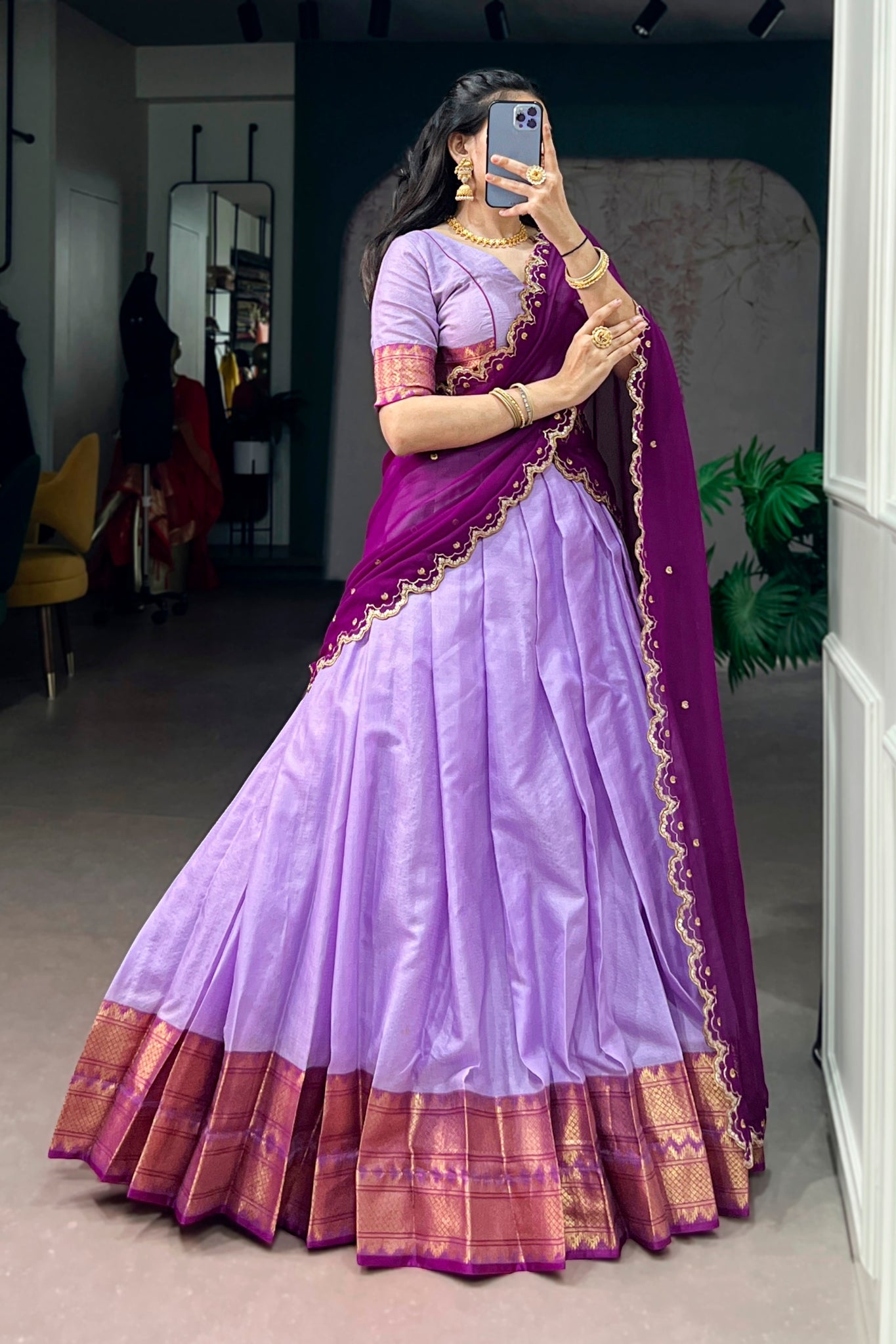 Royal Cotton Silk Beautiful Crafted Lehenga Choli For Women