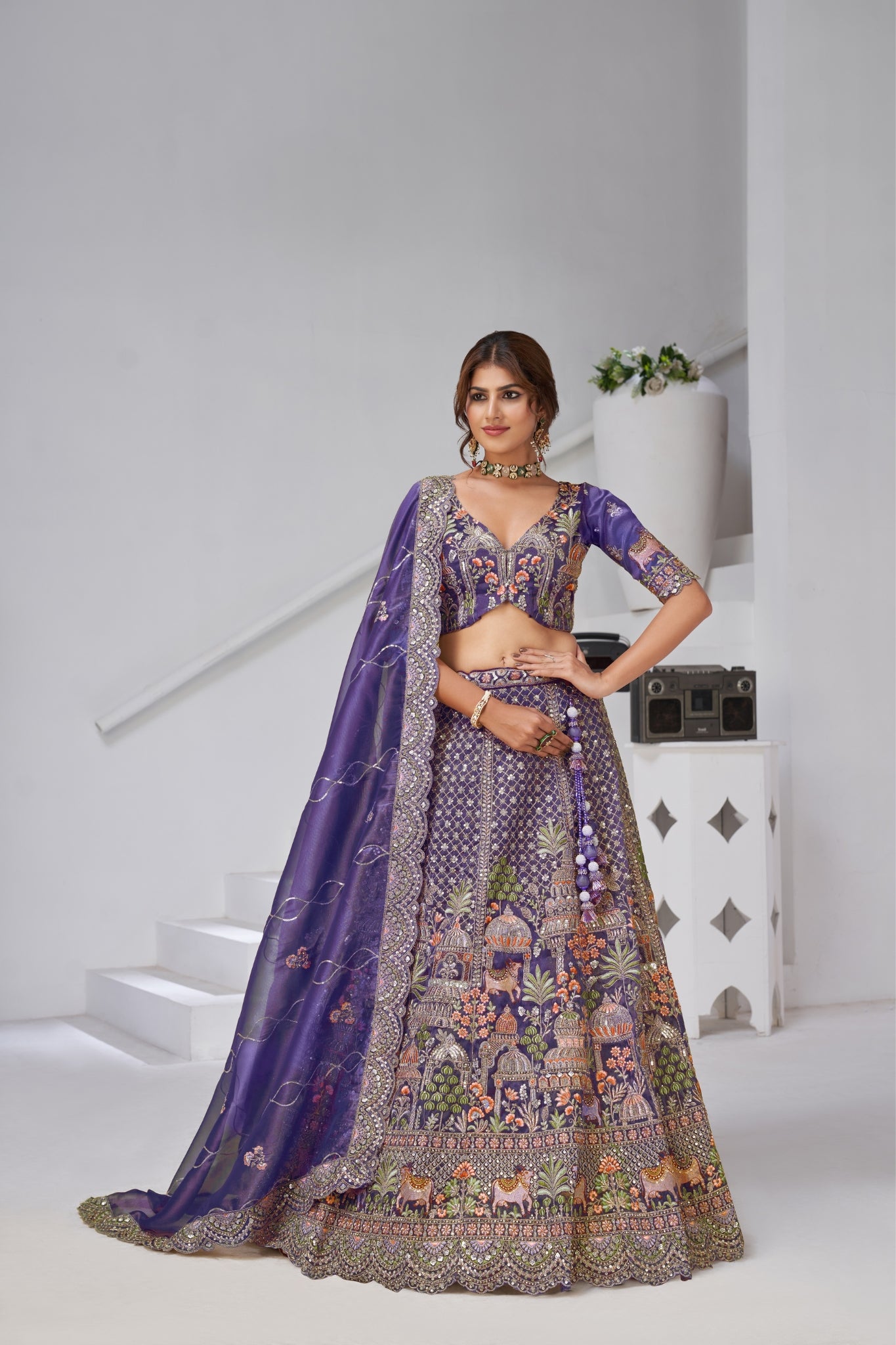 Divine Grandeur Royal Raw Silk Bridal Lehenga