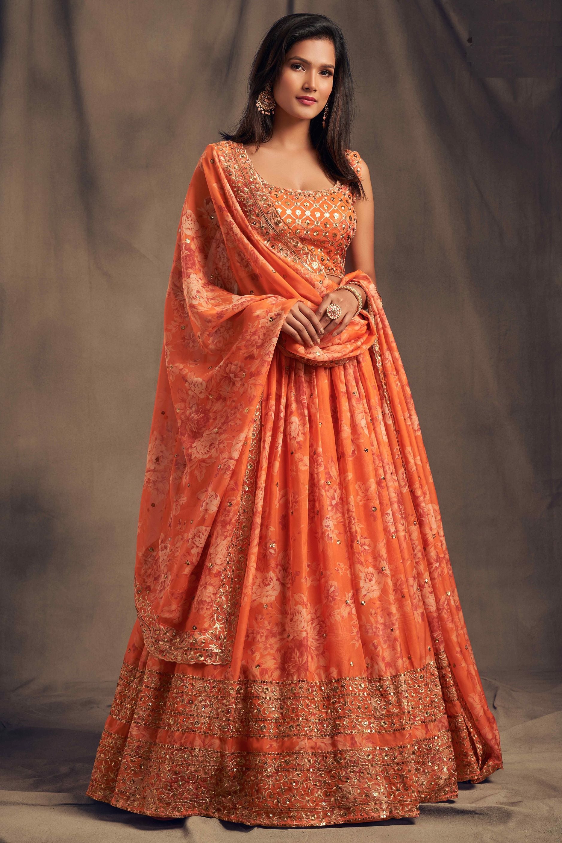 Gorgeous Sequence With Embroidery Floral Work Lehenga Choli