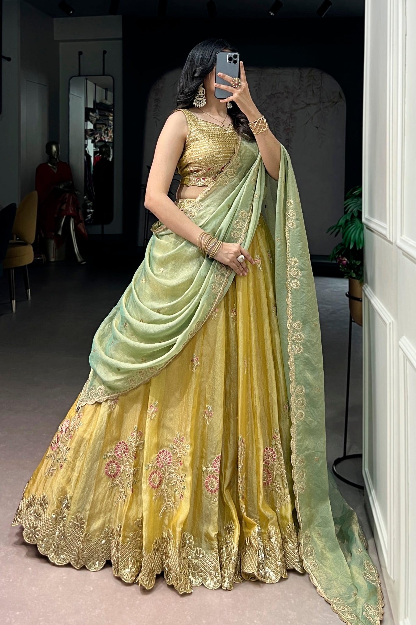 Premium Pastel Embroidered Lehenga Choli With Dupatta For Women