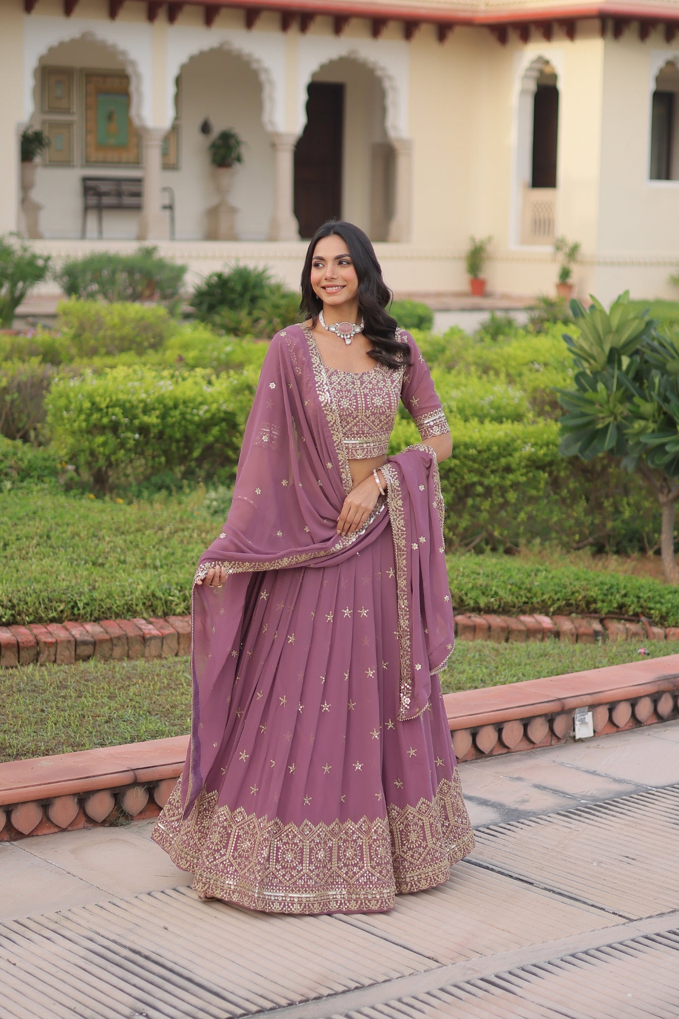 Designer Sequins Embroidered Lehenga Choli For Weddings And Festive Wear