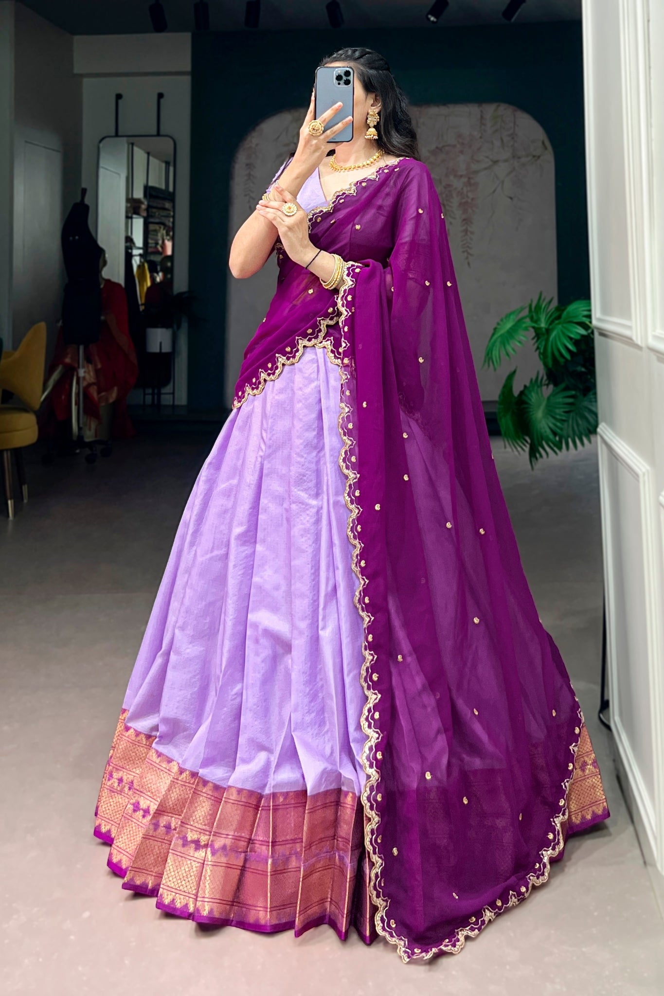 Royal Cotton Silk Beautiful Crafted Lehenga Choli For Women