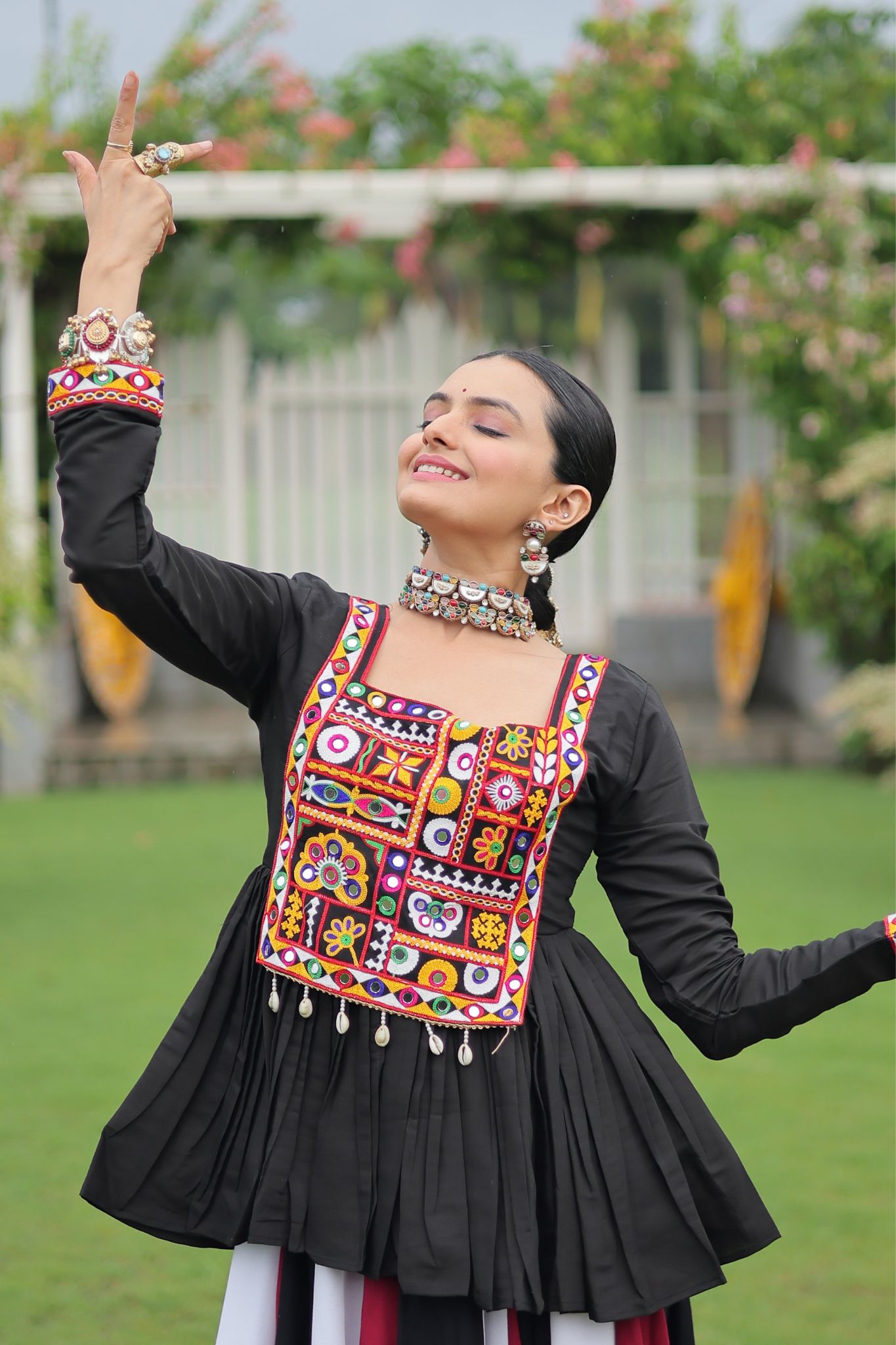 Navratri Special Rayon Kutchi Gamthi Work Traditional Lehenga Choli