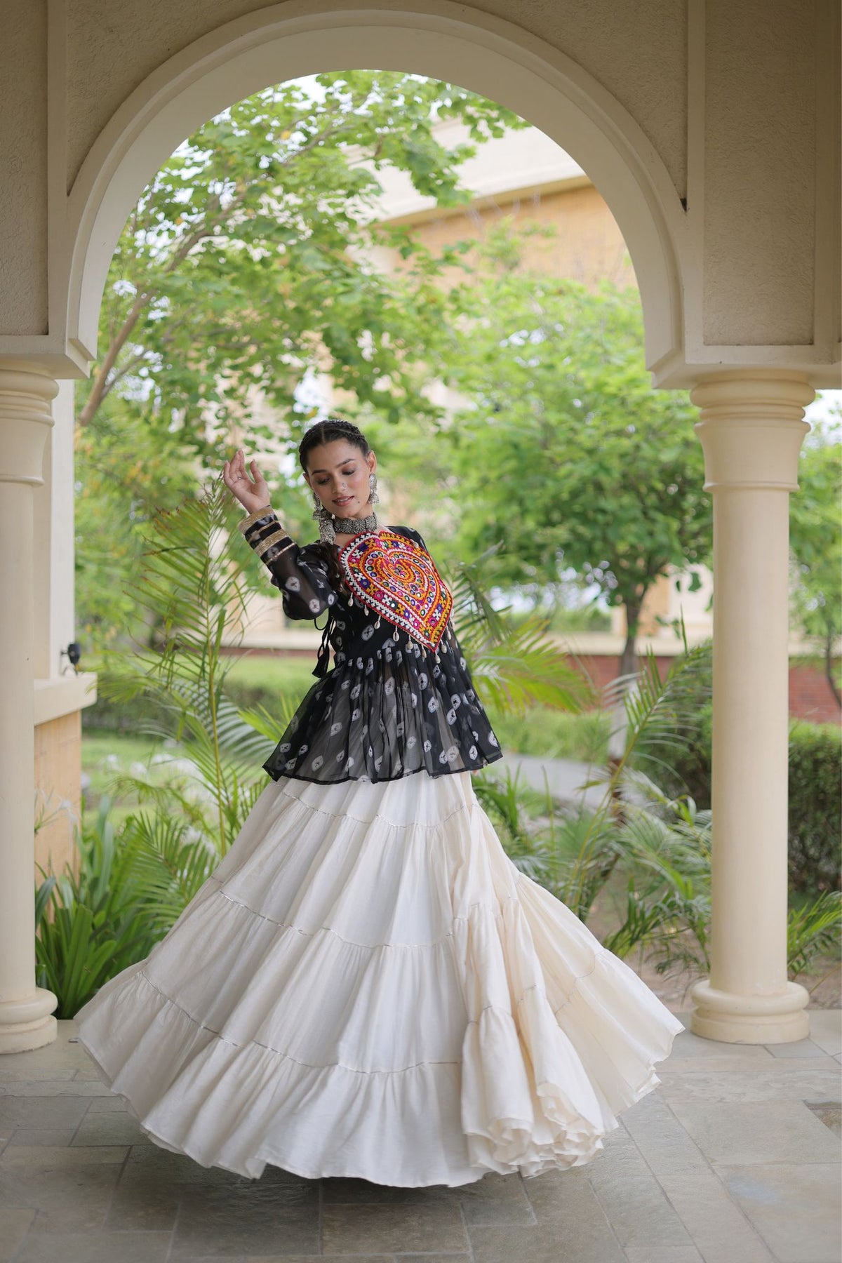 Rasrang Designer Bandhani Printed Navratri Lehenga Choli For Women