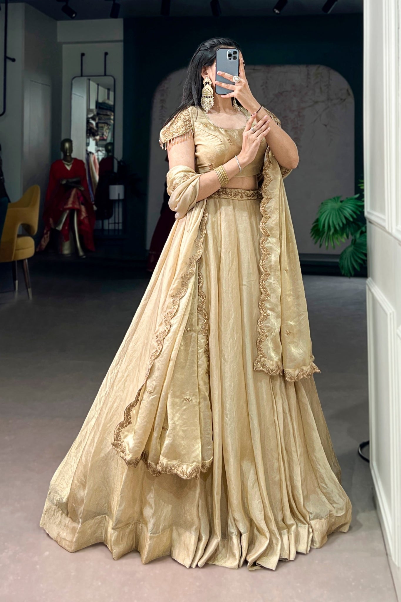 Stunning Wedding Designer Sequins Tread Embroidered Work Festive Lehenga Choli