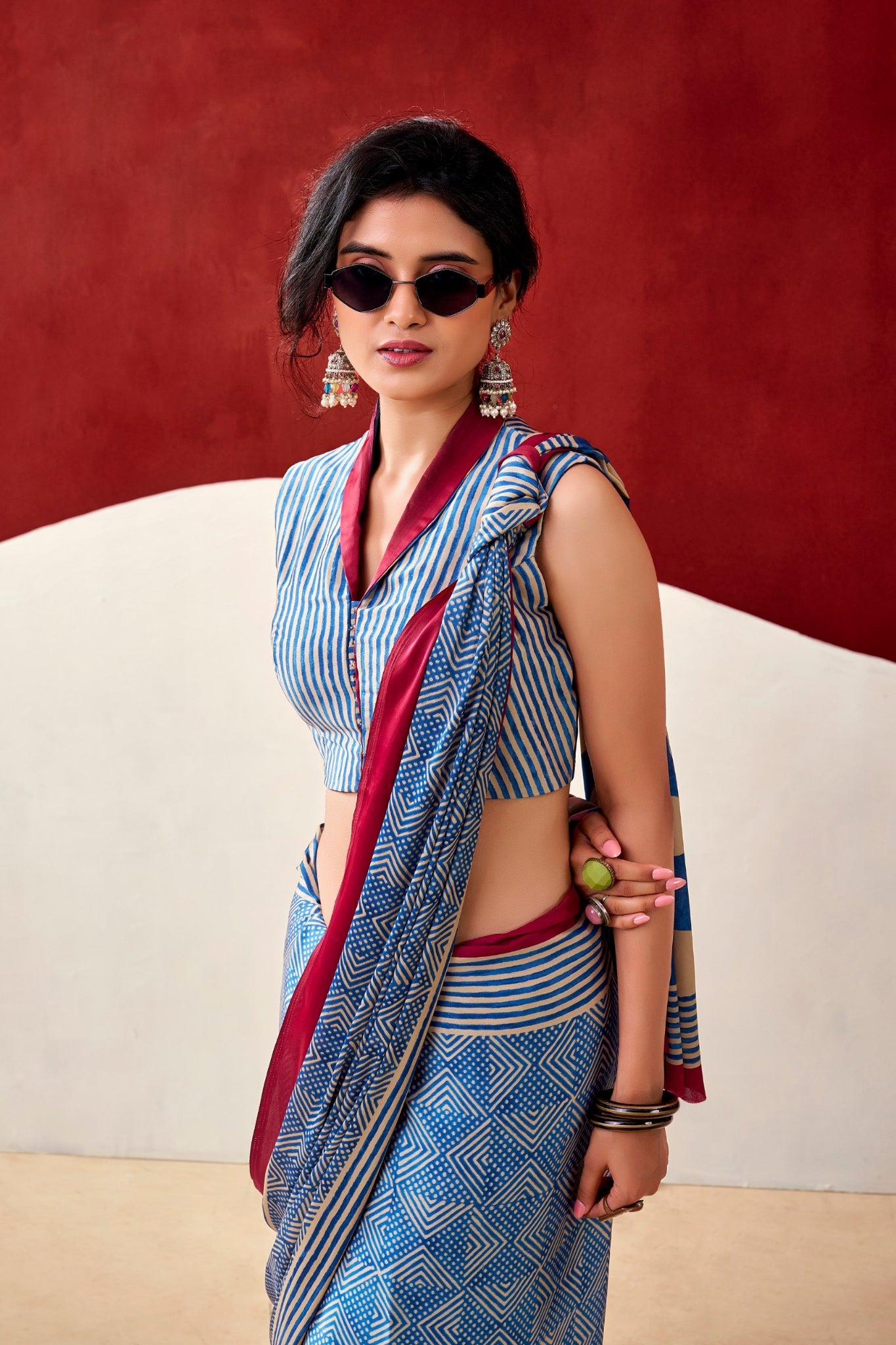 Soft Dull Silk Printed Saree With Elegant Border