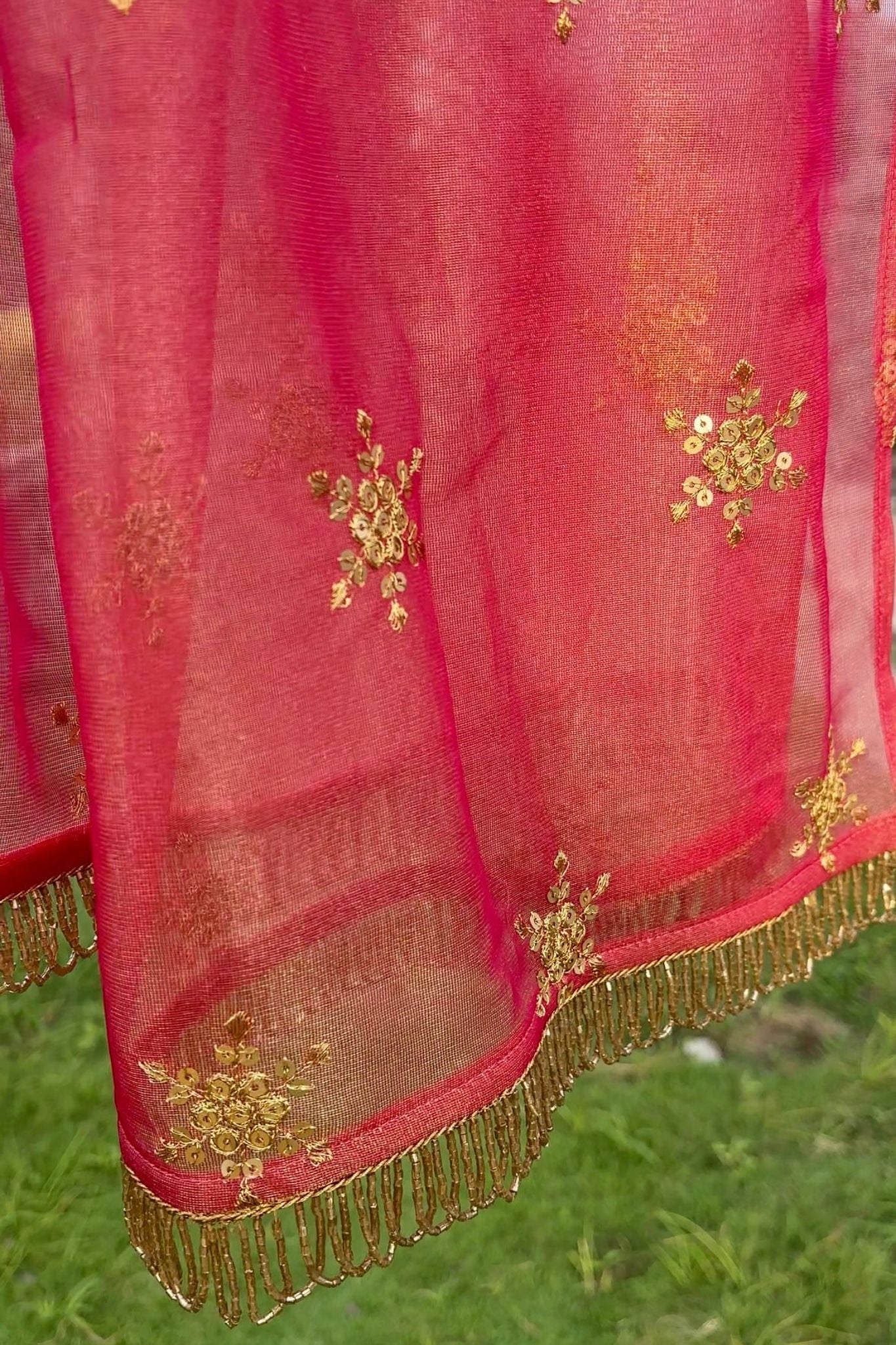 Olive Green Zari And Sequins Embellished Luxury Pant Style Suit Set