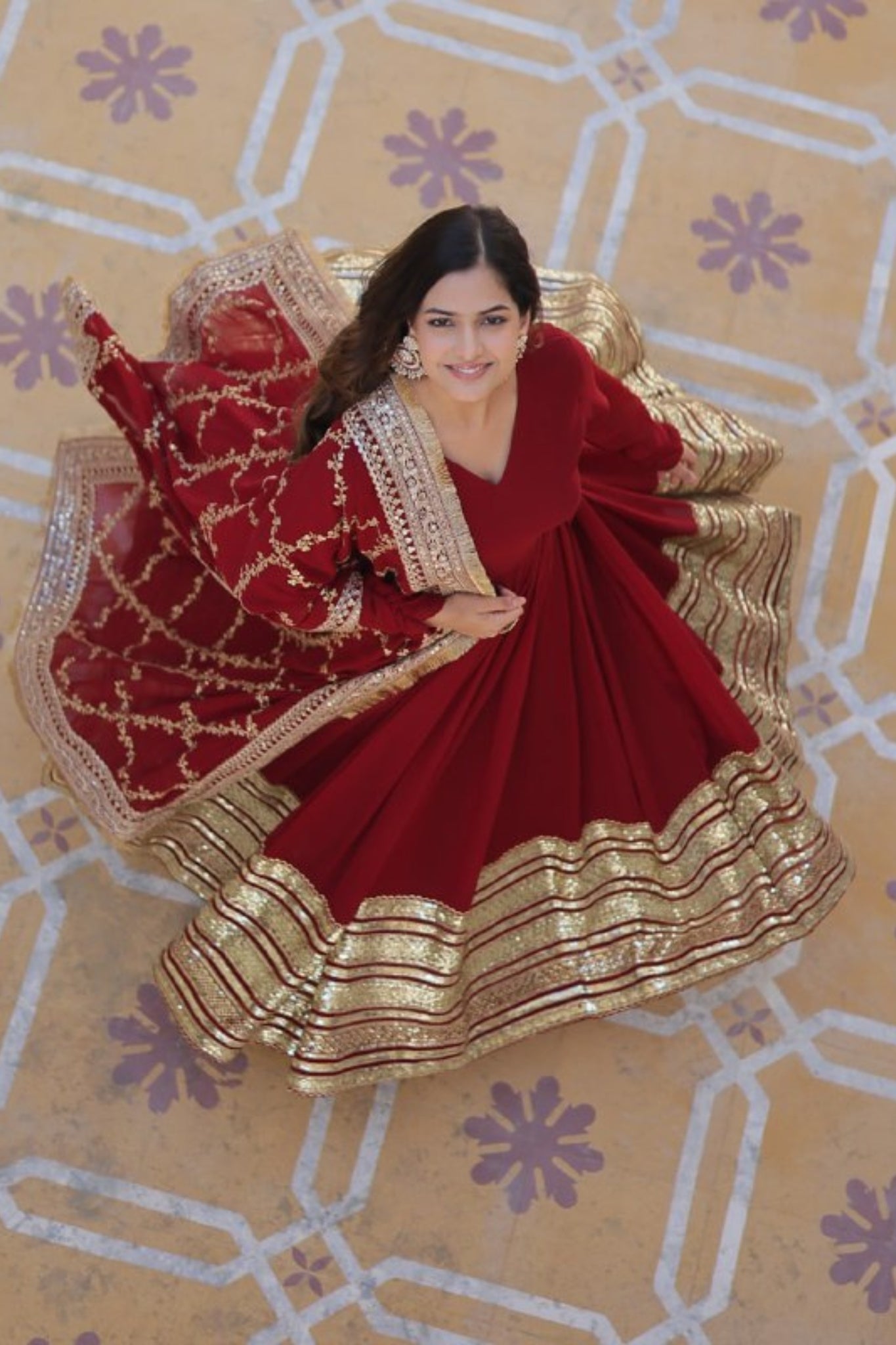 Beautiful Elegance Of Premium Designer Readymade Gown With Dupatta Set