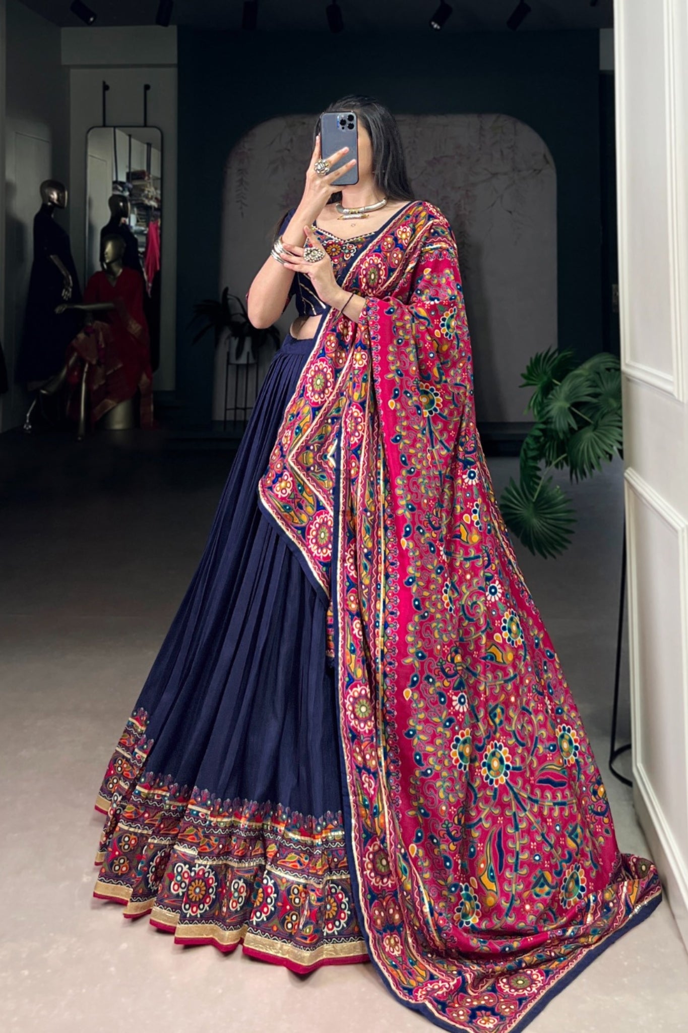 Gamthi Print Embossed Designer Beautiful Lehenga Choli