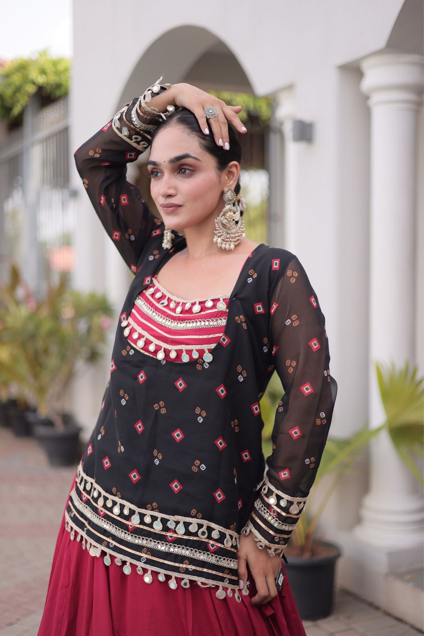 Raasrang Special Navratri Designer Lehenga Choli With Bandhani Printed Jacket For Women