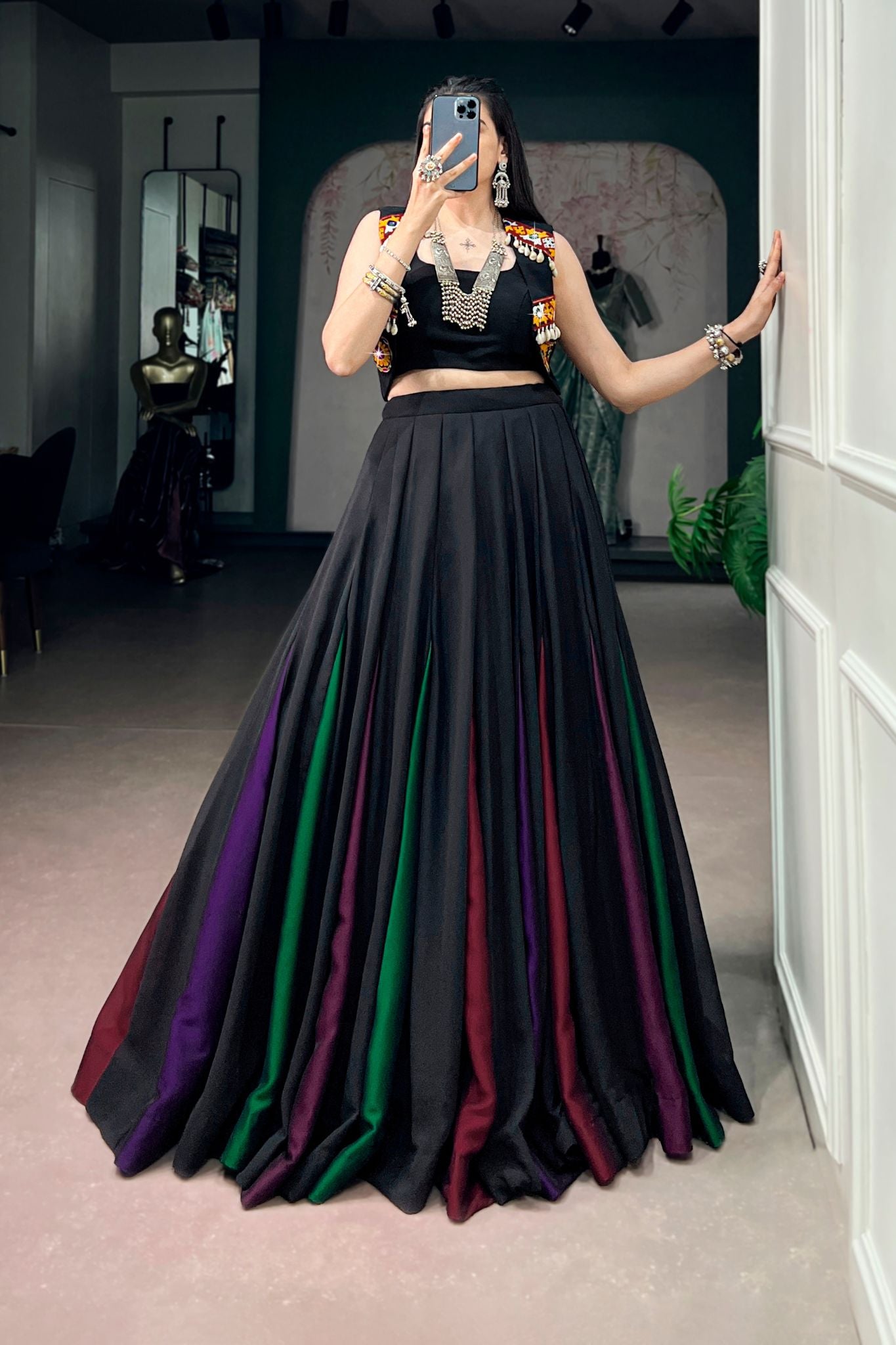 Raasrang Black Navratri Designer Lehenga Choli for Women