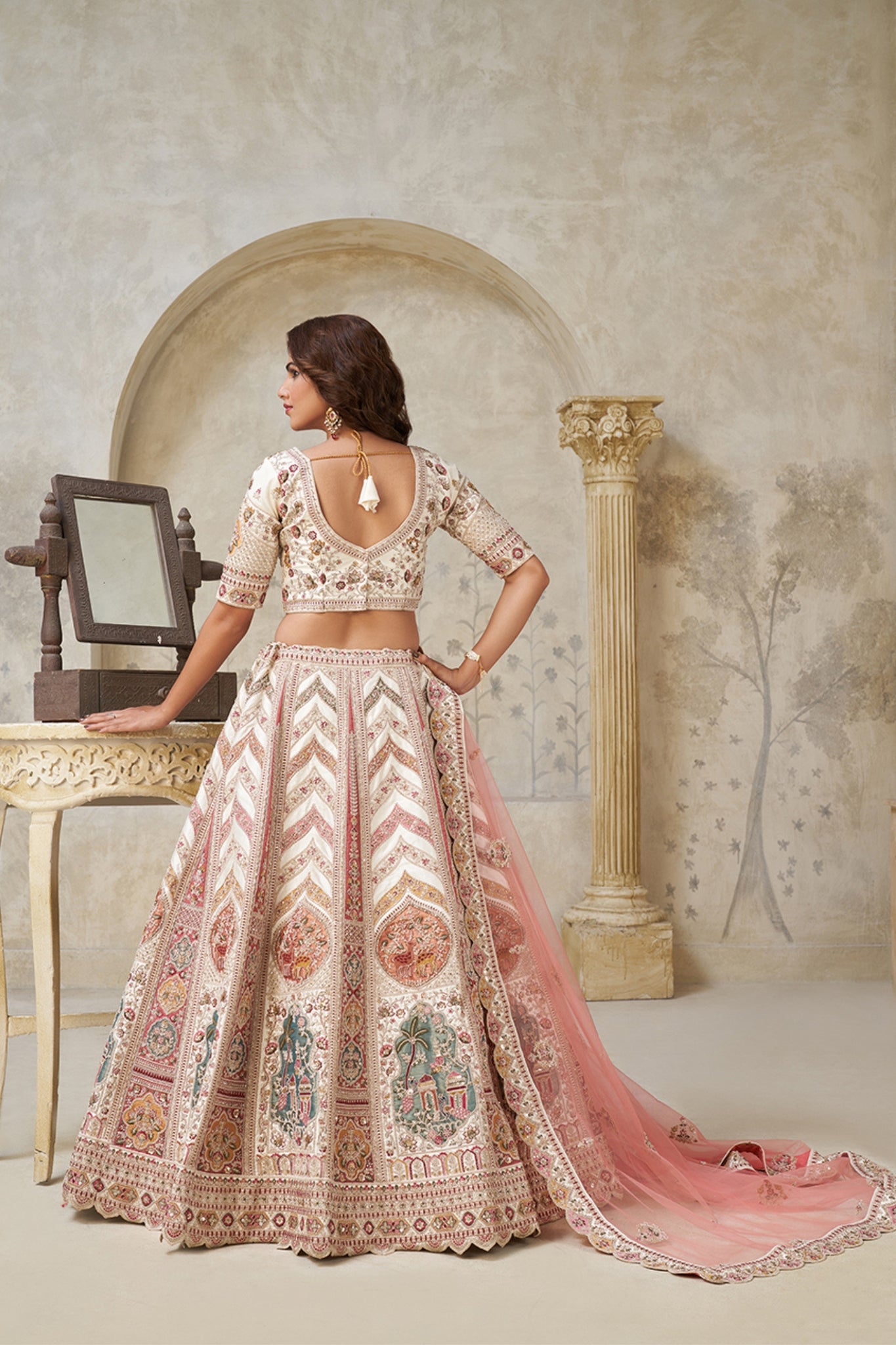 Ethereal Elegance White Dori Embroidered Designer Lehenga