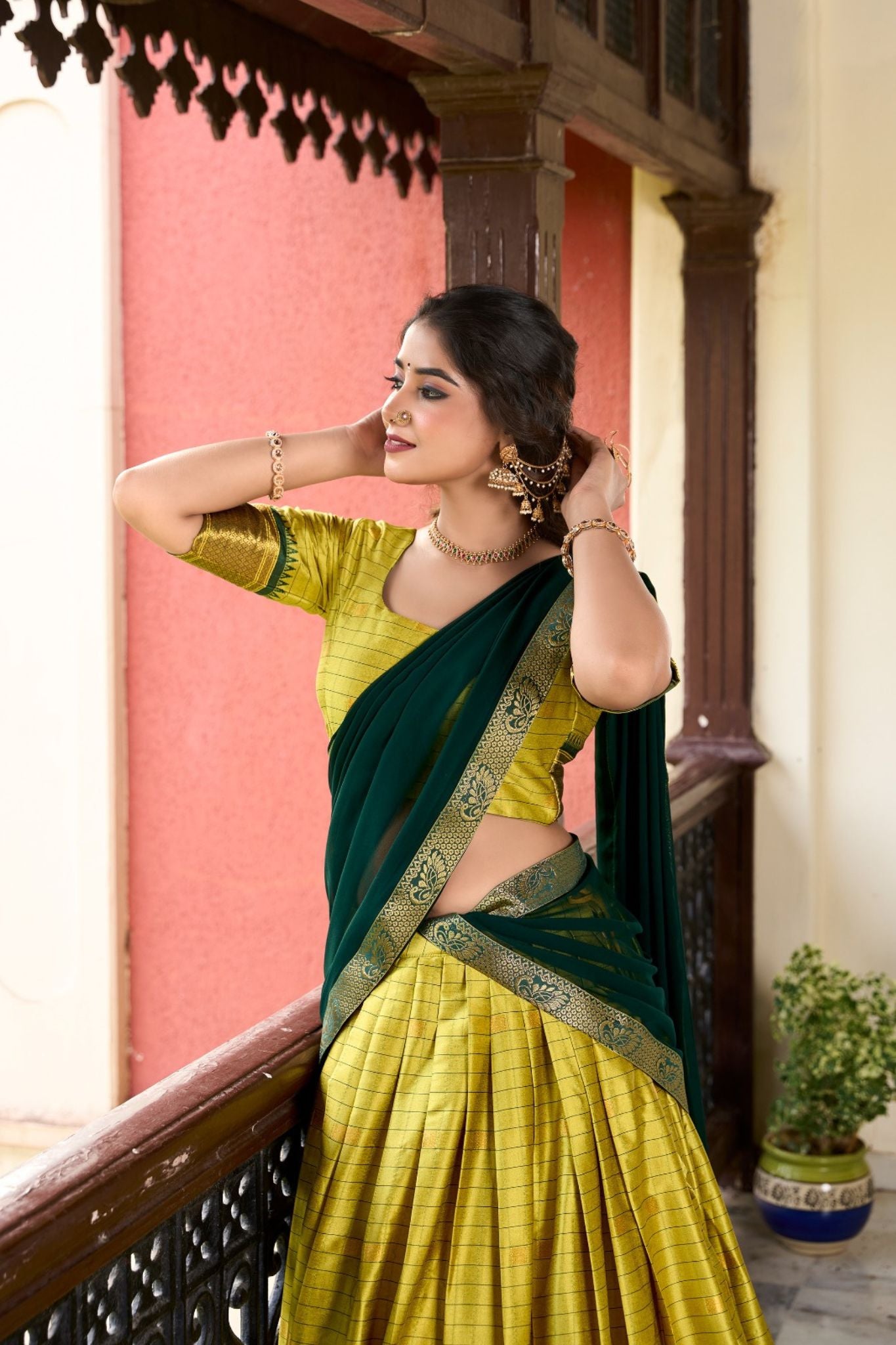 Cotton Silk Weaving Work Lehenga Choli