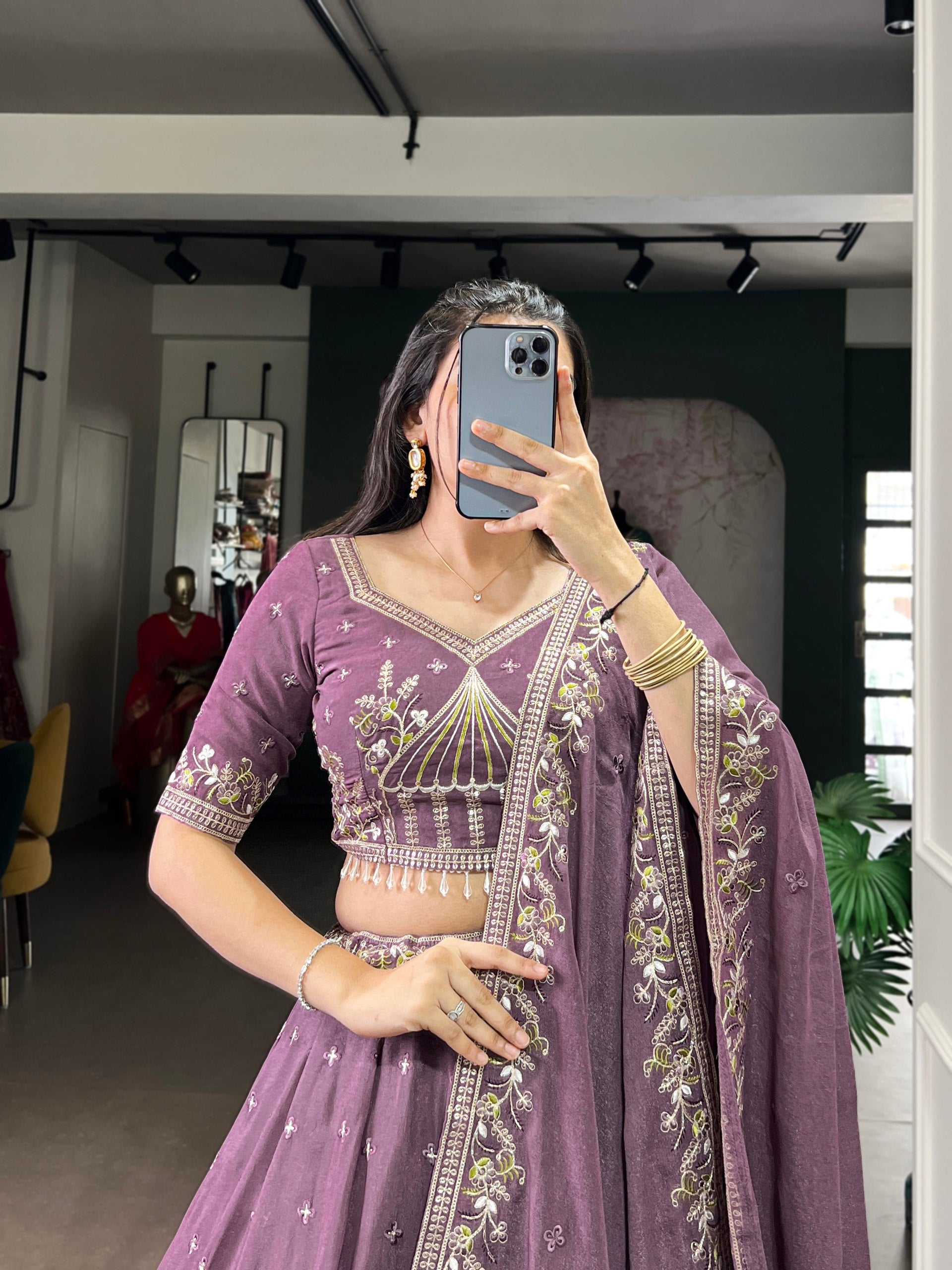 Celestial Lavender Hand Embellished Luxury Bridesmaid Lehenga