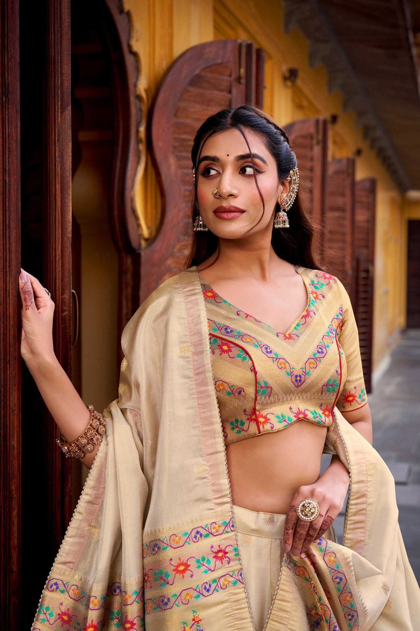 Designer Paithani Zari Weaving Shimmer Lehenga Choli With Dupatta