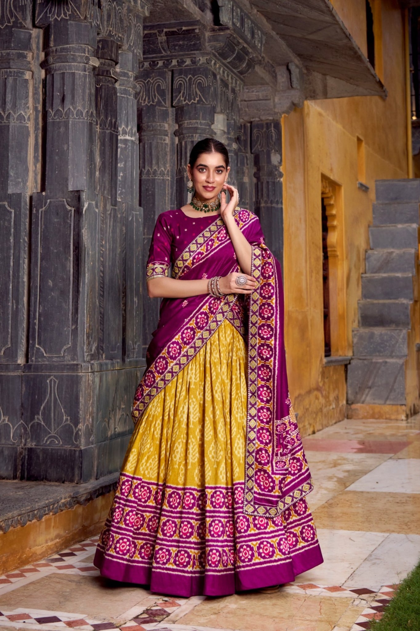 Traditional Ikkat Print Designer Lehenga Choli