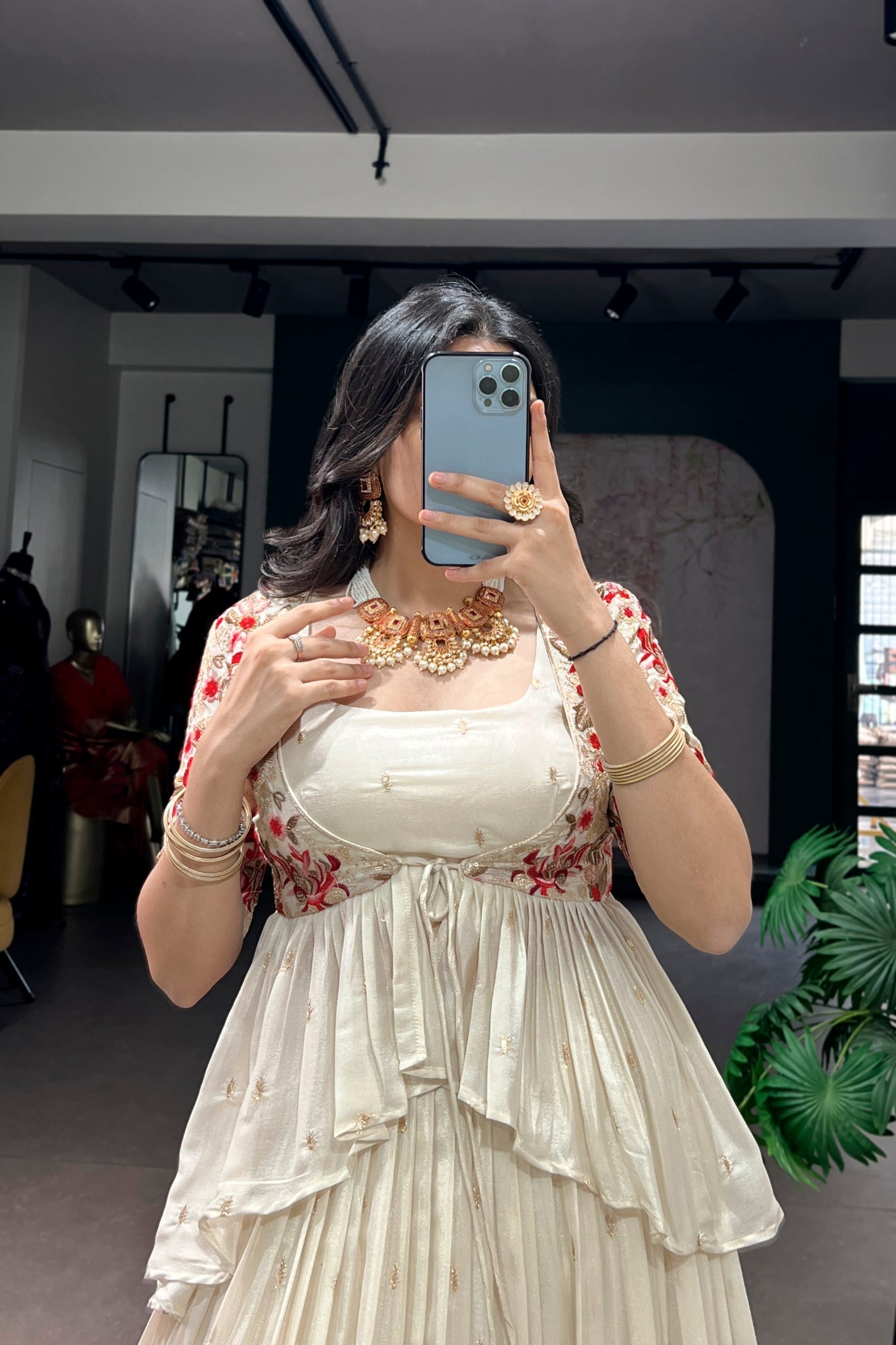 Peplum Style Designer Lehenga Choli With Koti