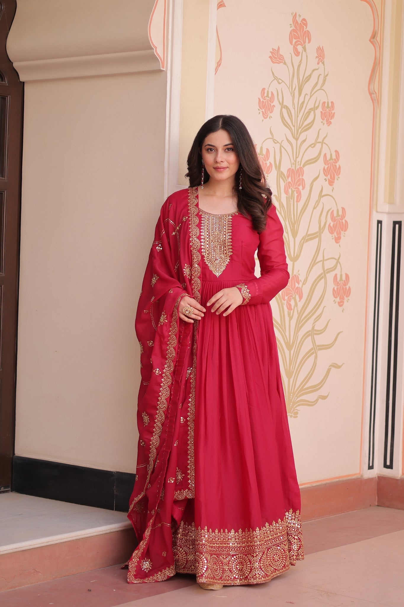 Designer Gown With Zari Sequins Elegance