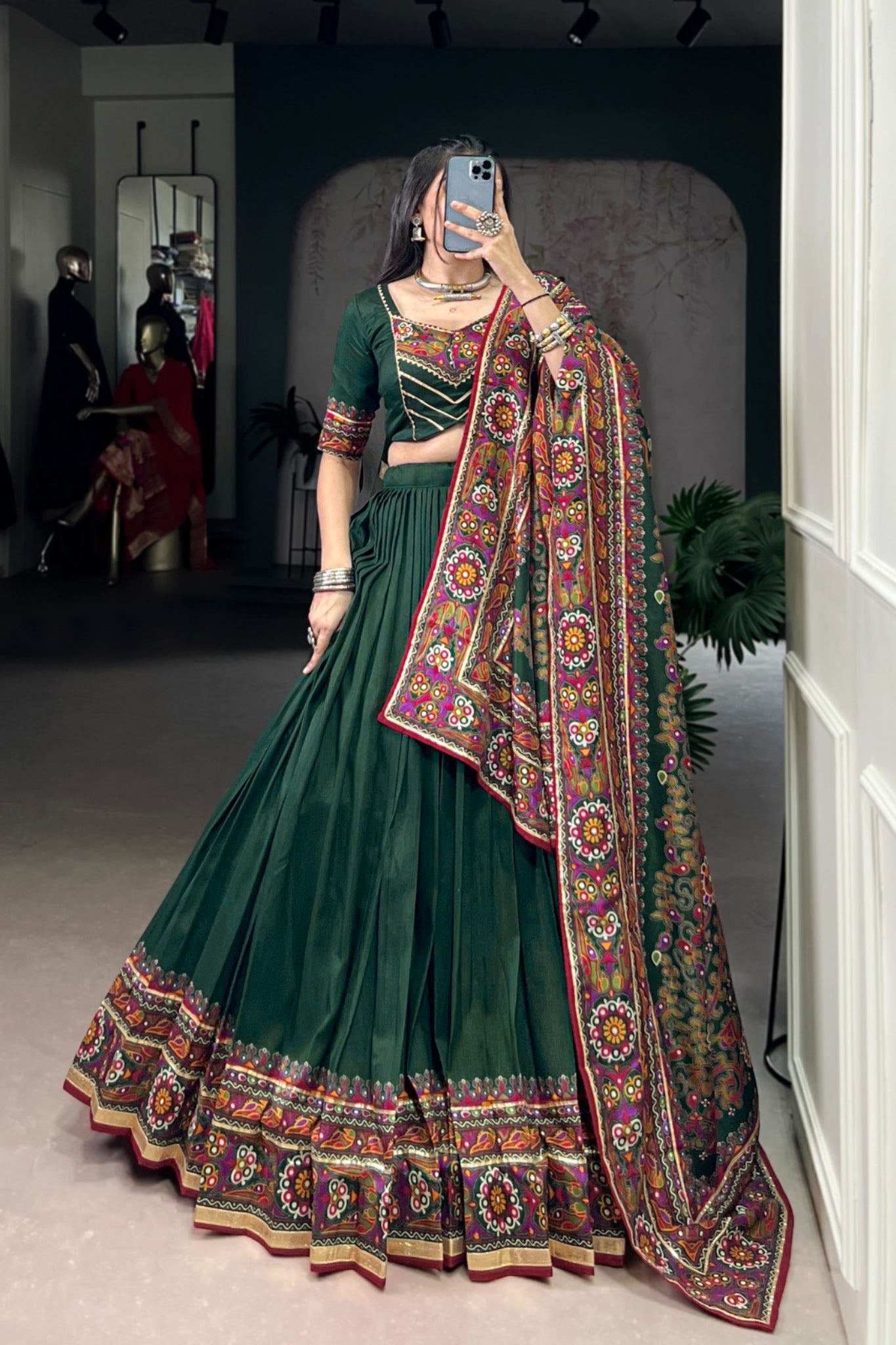 Gamthi Print Embossed Designer Beautiful Lehenga Choli