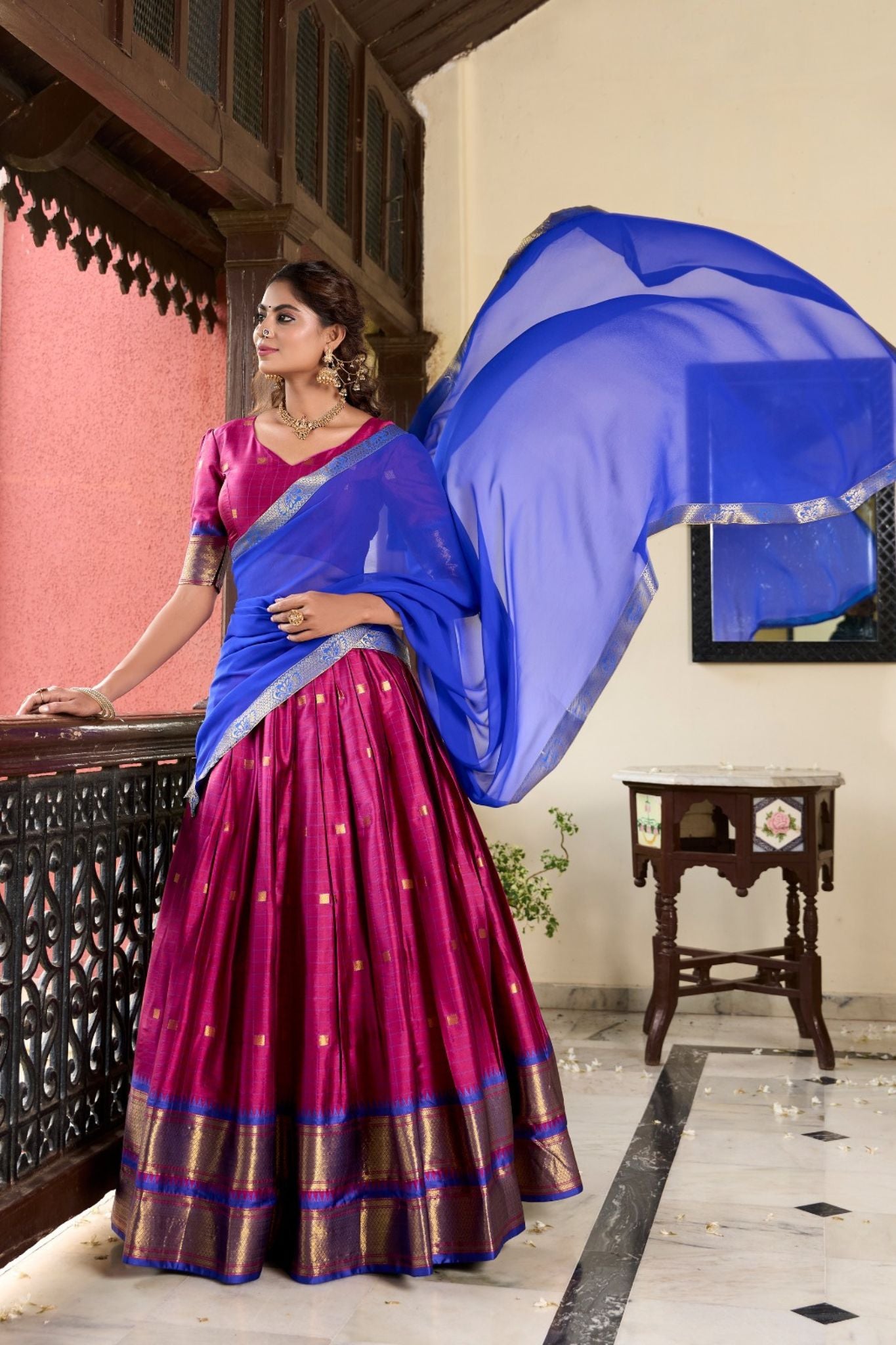 Cotton Silk Weaving Work Lehenga Choli