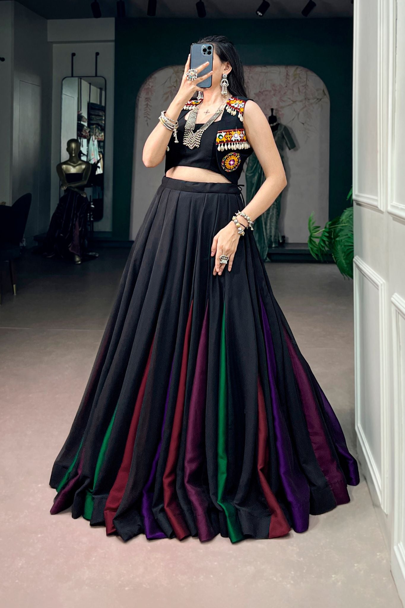 Raasrang Black Navratri Designer Lehenga Choli for Women