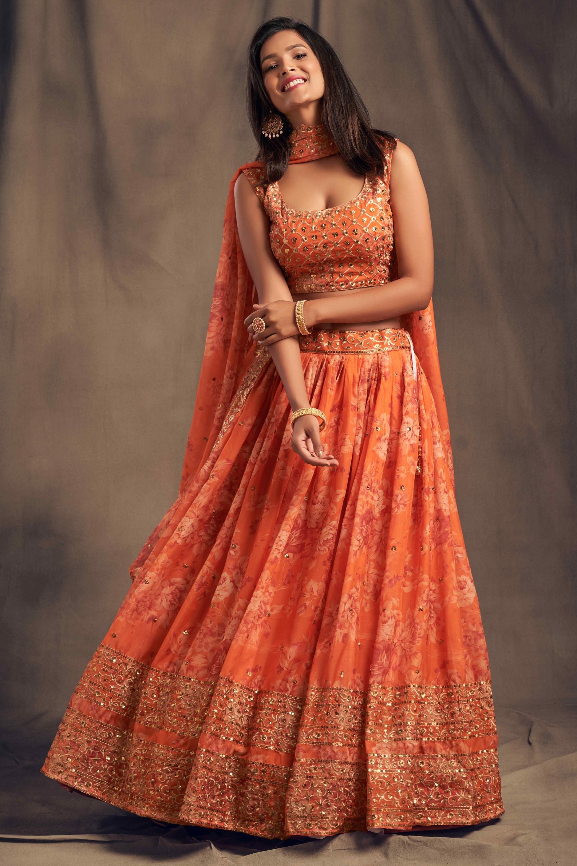 Gorgeous Sequence With Embroidery Floral Work Lehenga Choli