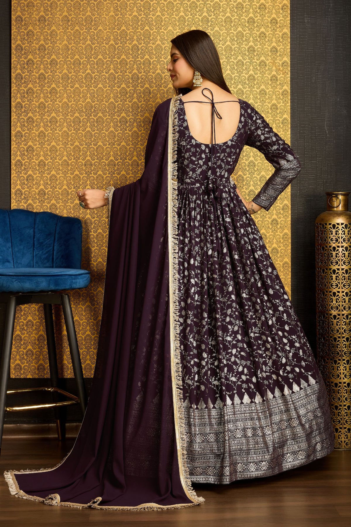 Purple Elegance Designer Anarkali Set
