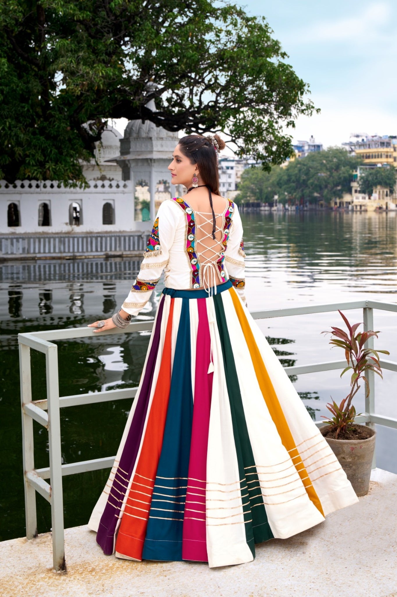 Pure Rayon Original Mirror With Gamthi Work Navratri Lehenga Choli