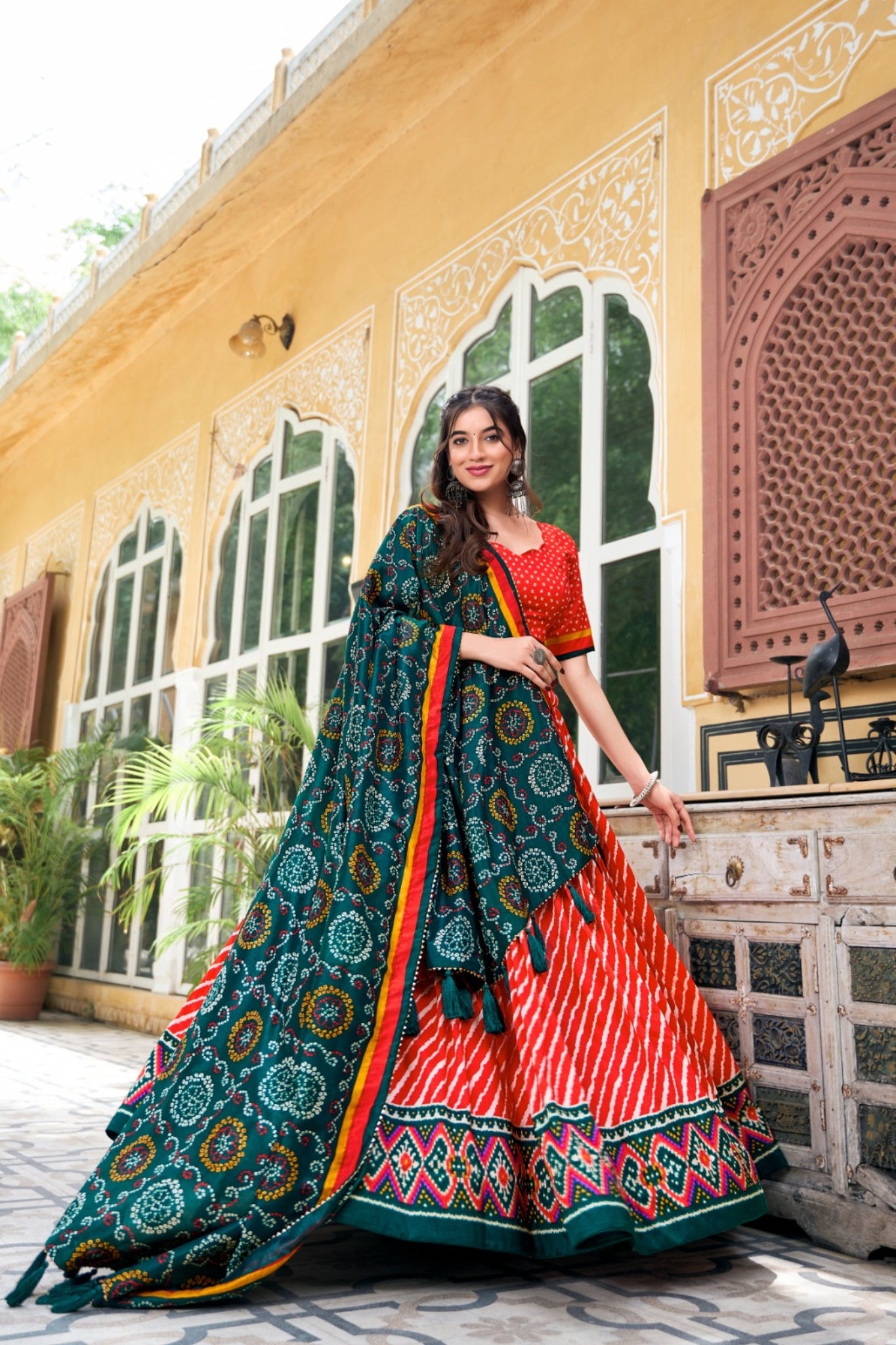 Patola Print Leheriya Designer Lehenga Choli