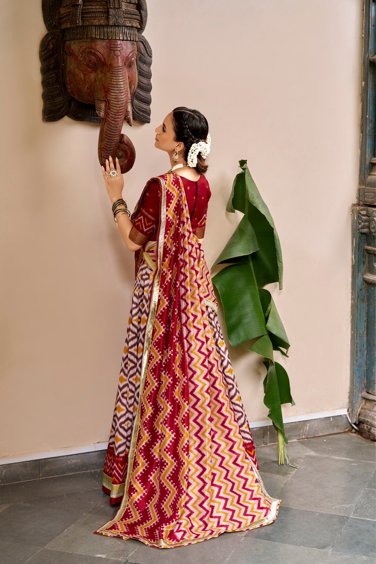 Tasar Silk Ikat Print Designer Lehenga Choli