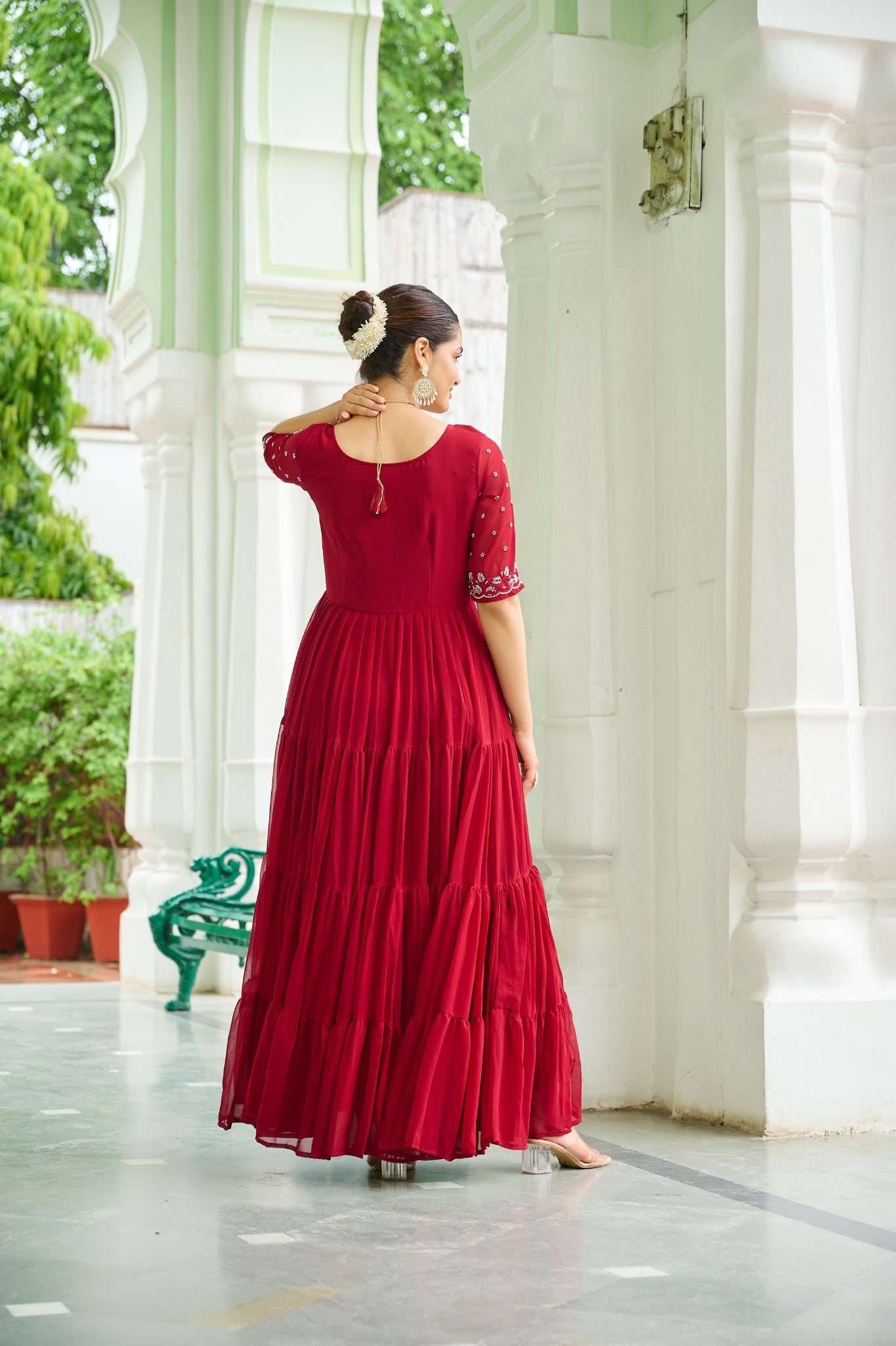 Stunning Beads Embroidery Work Beautiful Gown