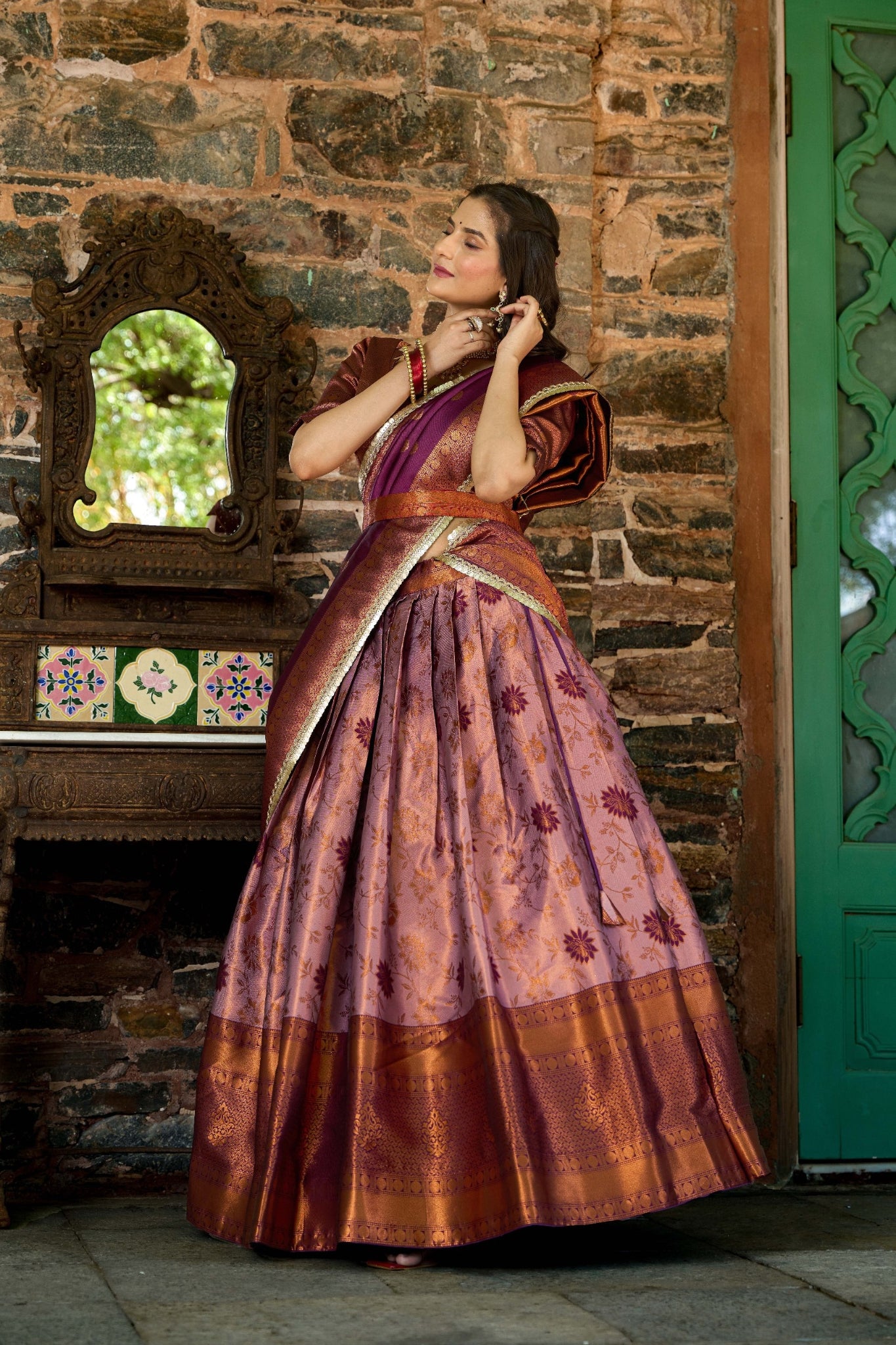 Elegant Perfectly Crafted Jacquard Silk Lehenga Choli