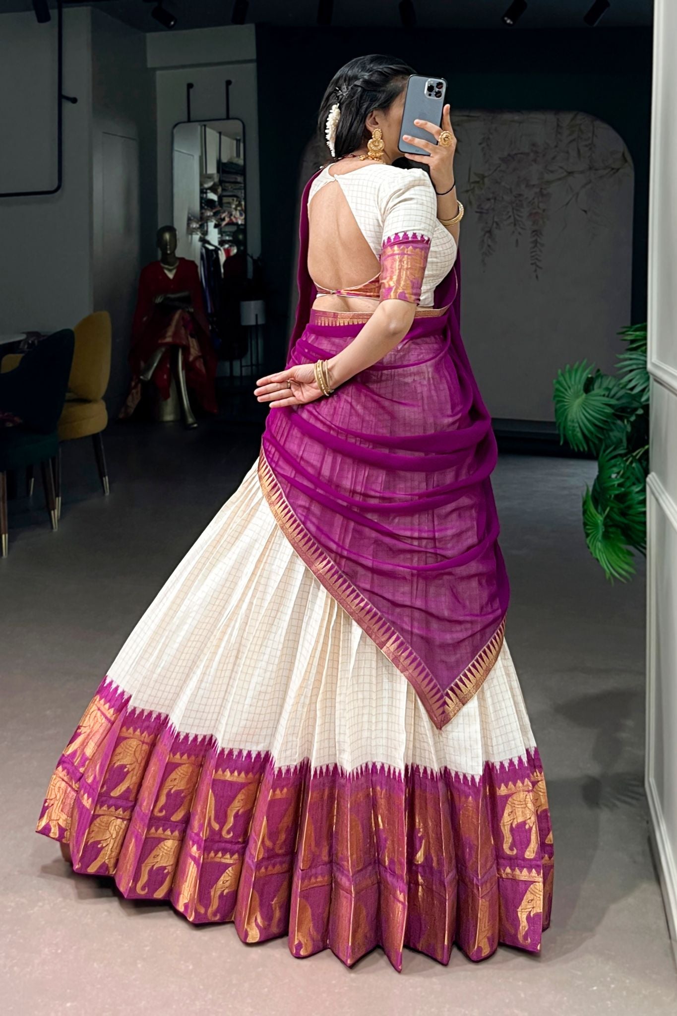 Kalyani Cotton Lehenga Choli Paired With Flowing Georgette Dupatta
