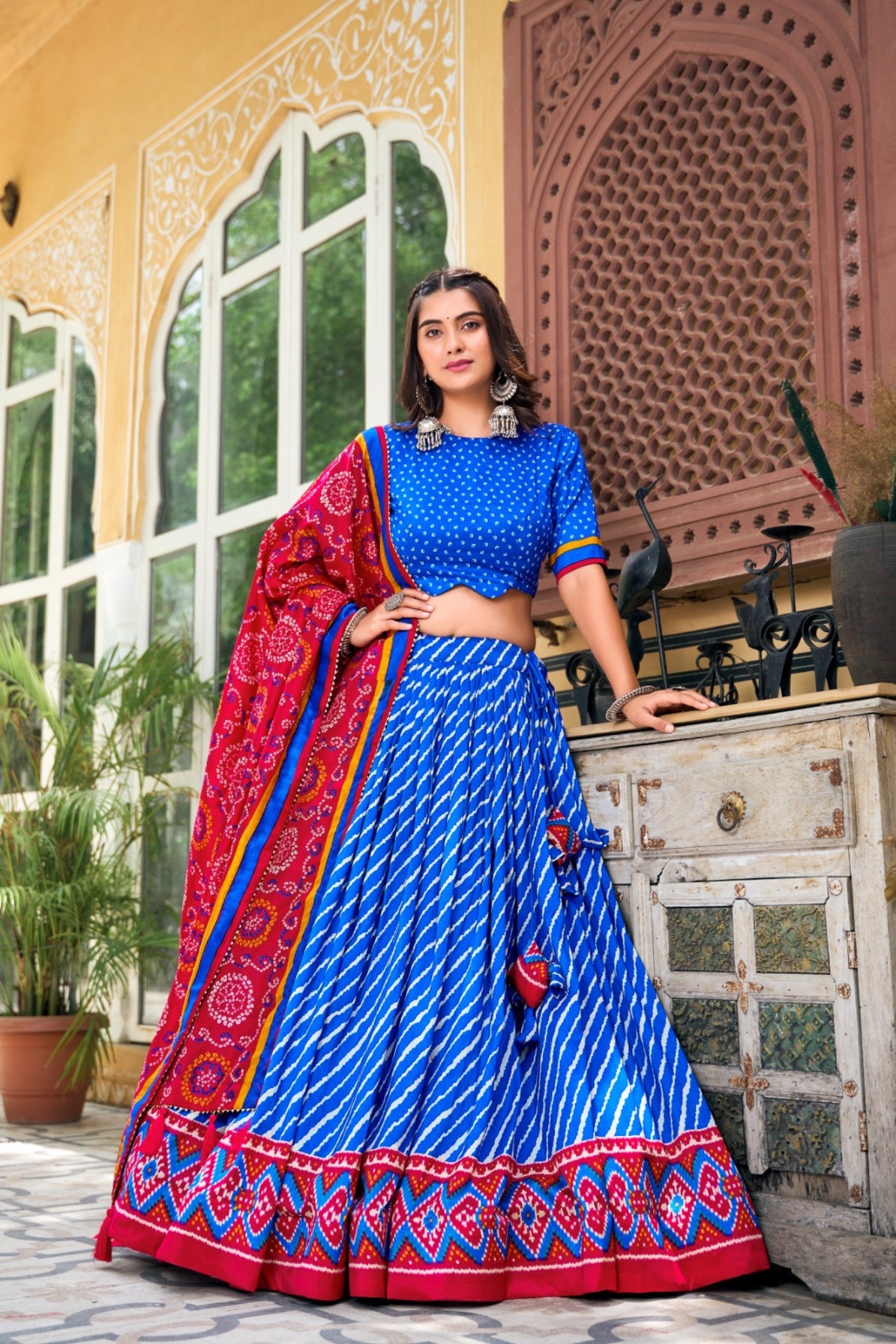 Patola Print Leheriya Designer Lehenga Choli