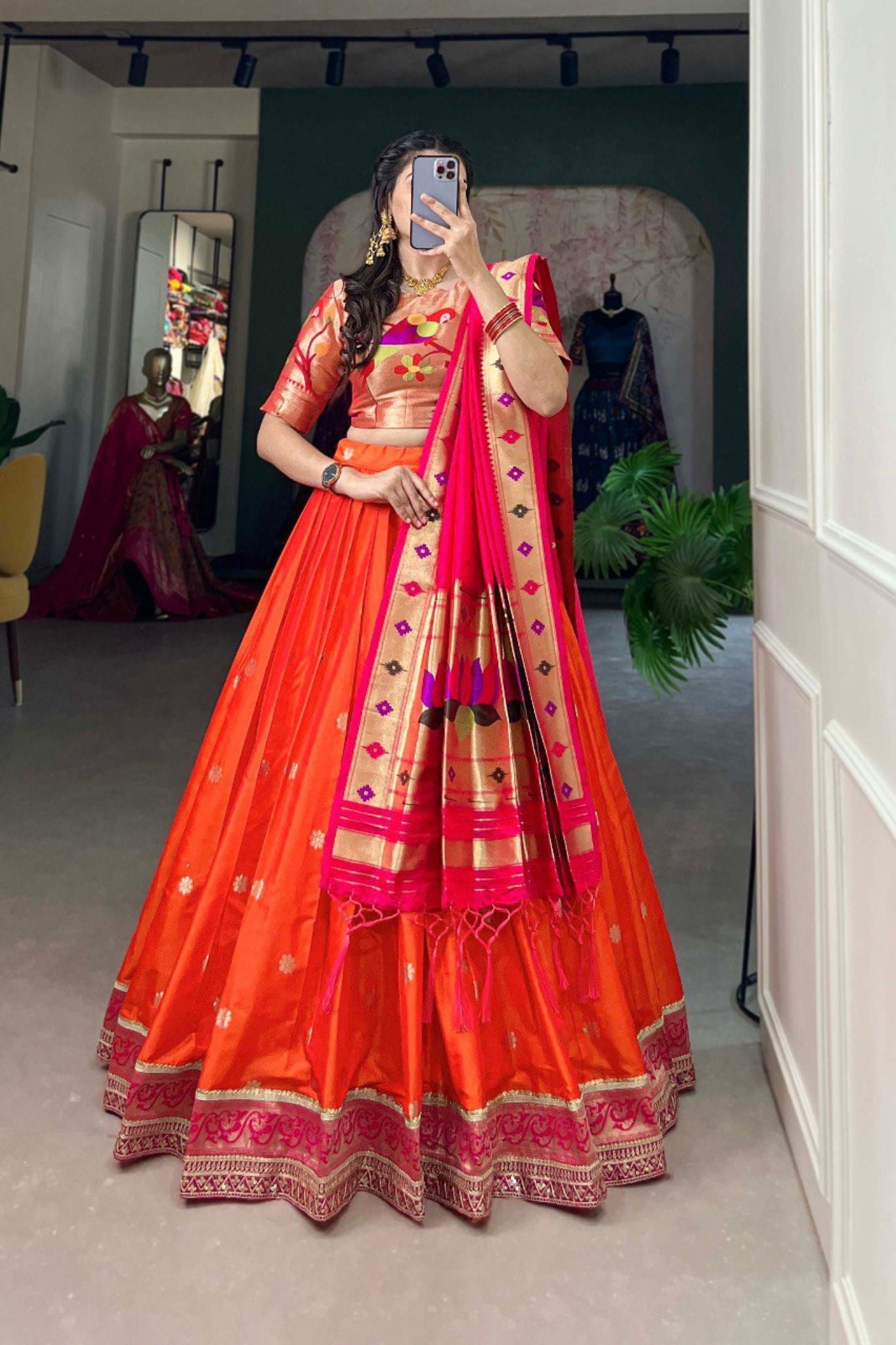 Jacquard Silk Paithani Perfect Traditional Lehenga Choli