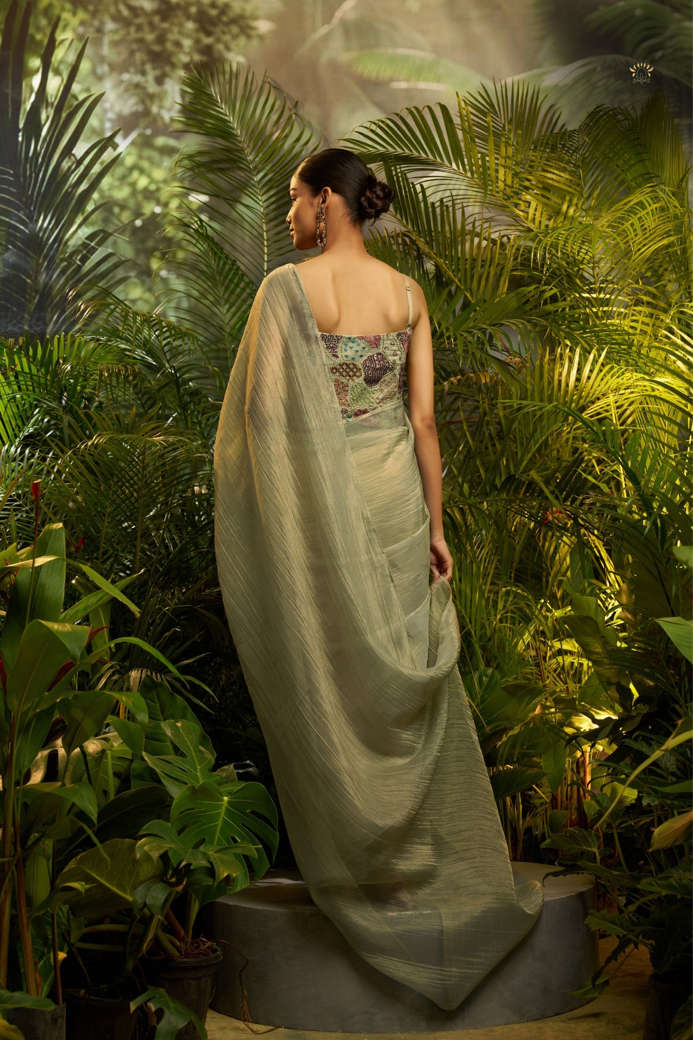 Pure Tissue Designer Saree with Heavy Embroidered Blouse For Wedding, Reception And Festive Wear