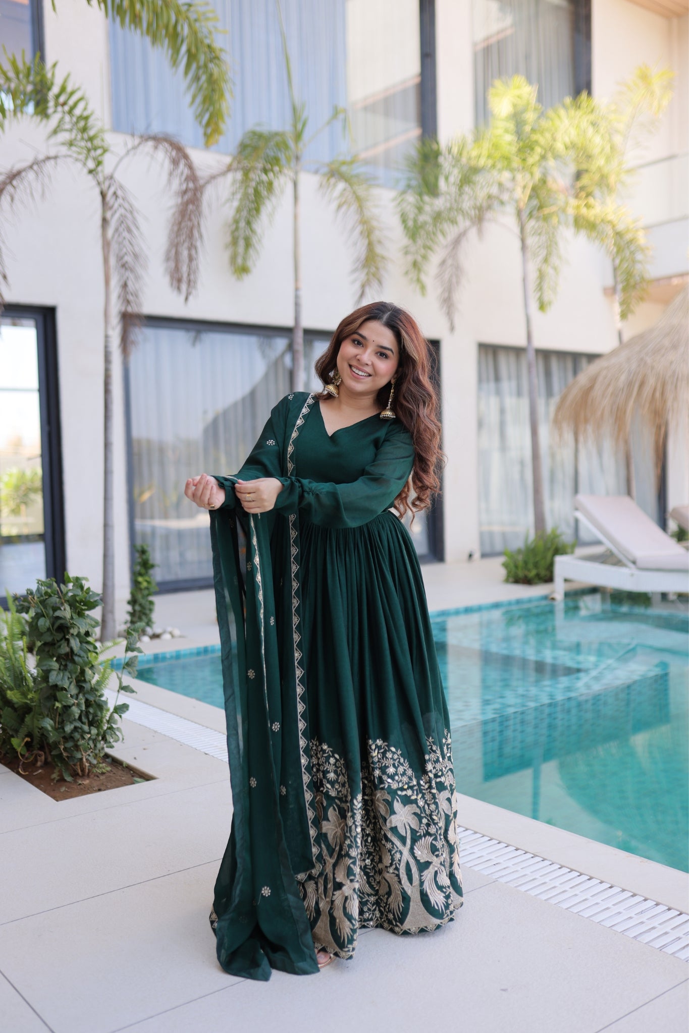 Rangoli Crush Sequins Multi Embroidery Anarkali Suit With Dupatta