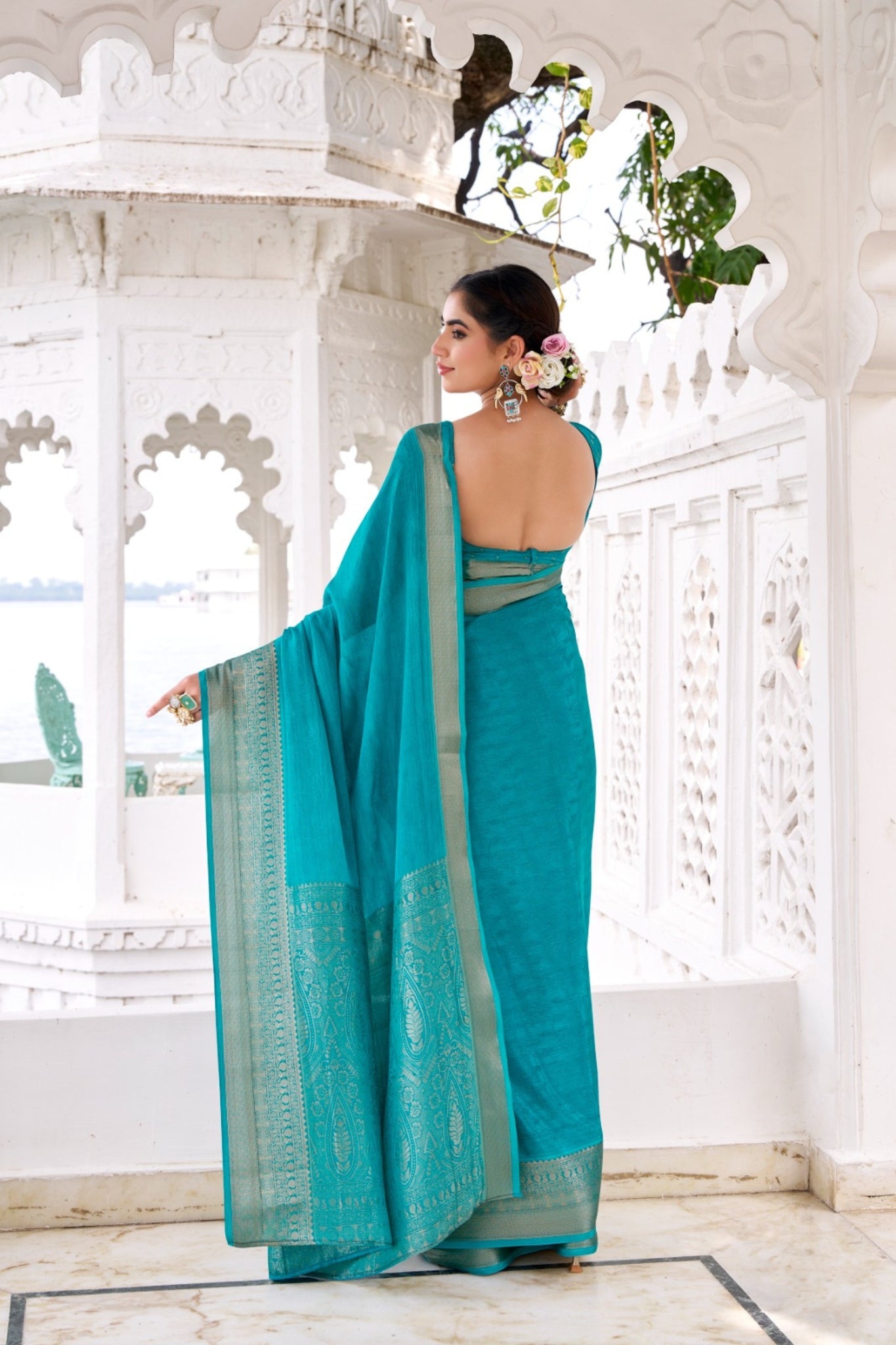 Chinon Saree With Zari Weaving Explore Acriine Ethnic Collection