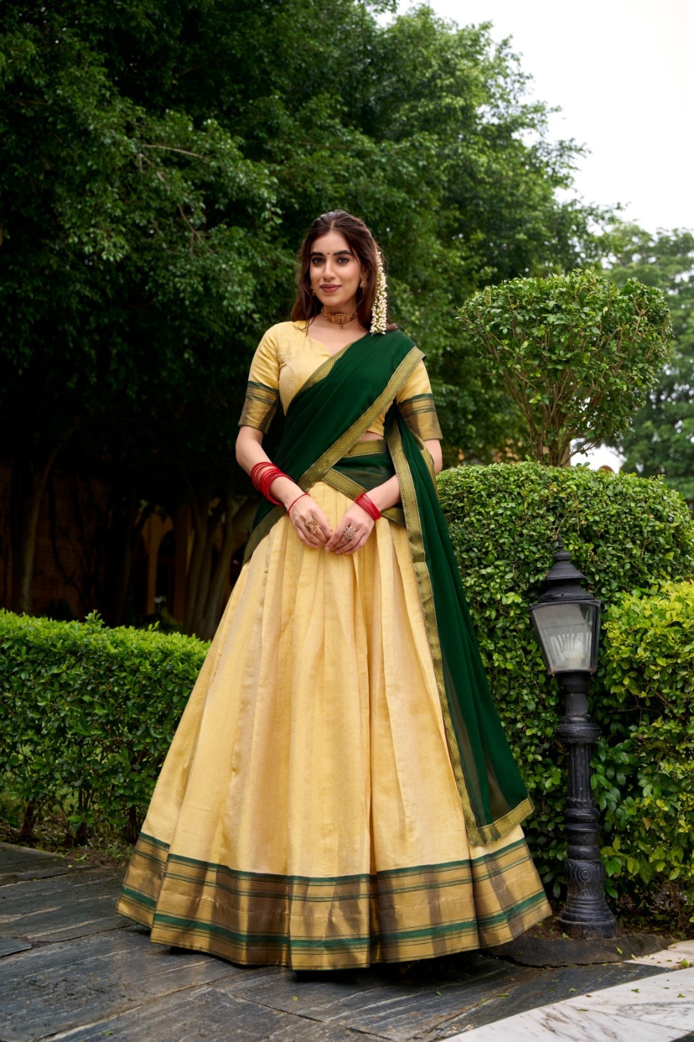 The Royal Kanchipuram Zari Weave Half Saree