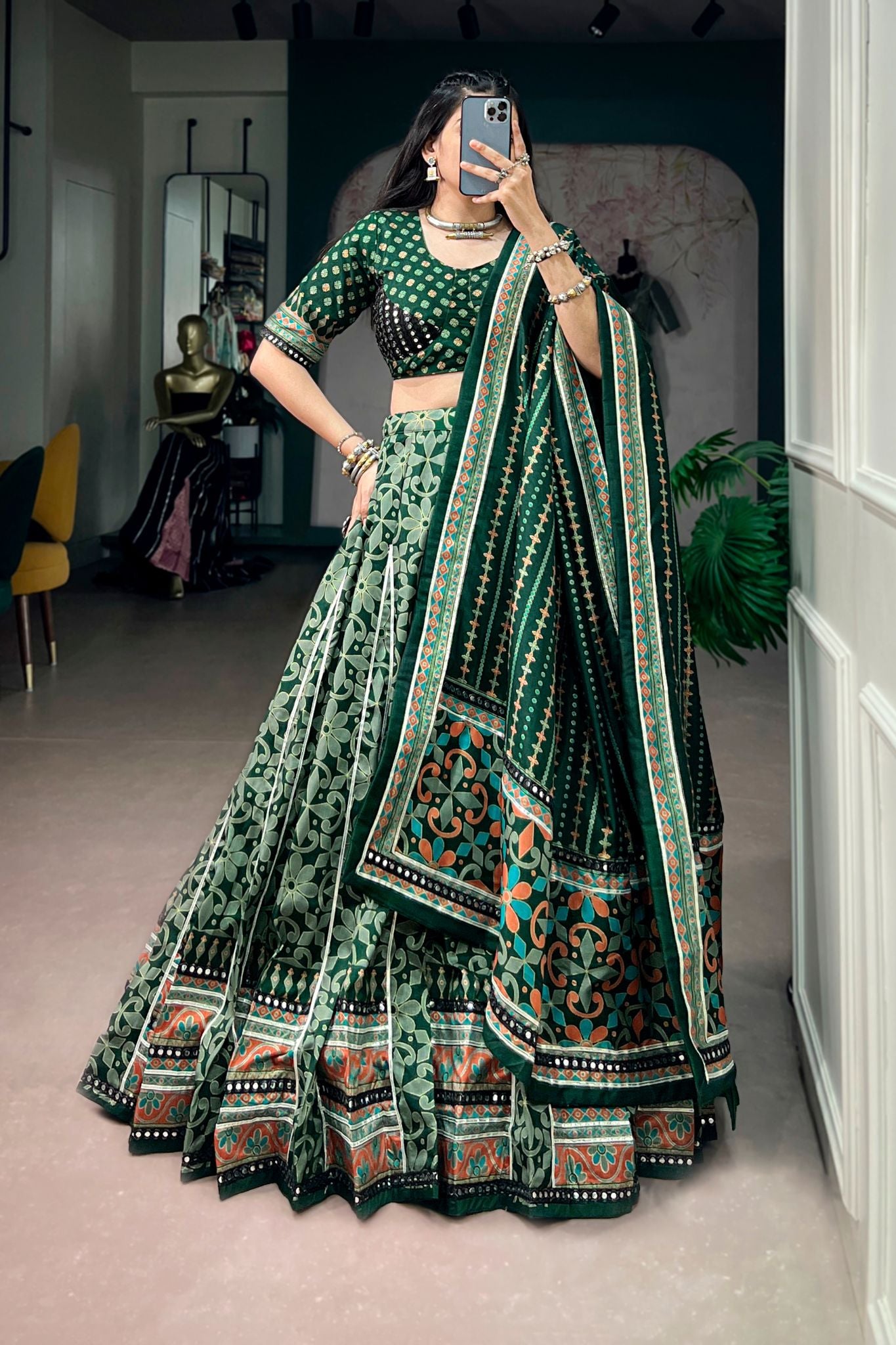 Raasrang Traditional Designer Navratri Lehenga Choli In Premium Tasar Silk