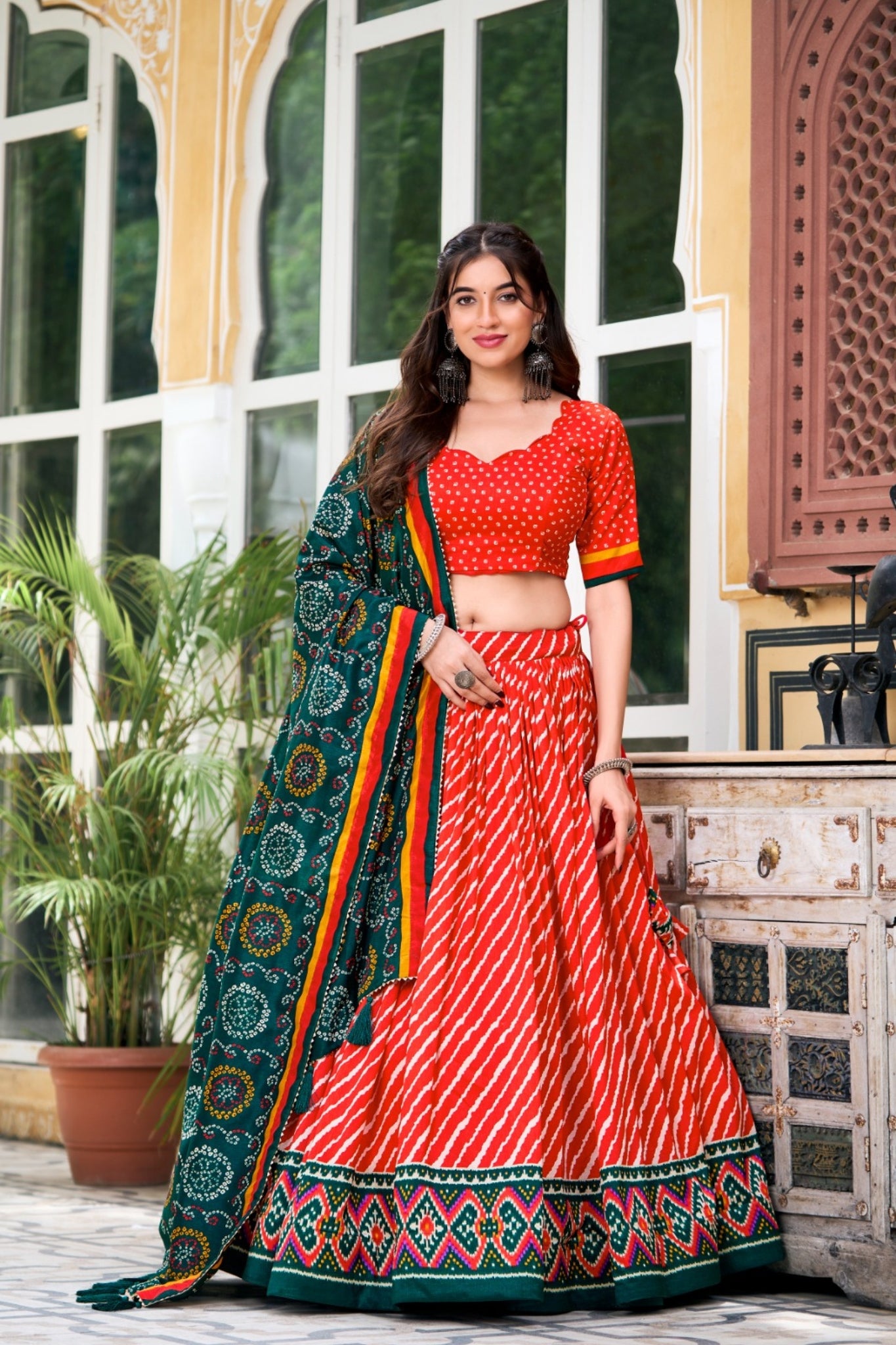 Patola Print Leheriya Designer Lehenga Choli