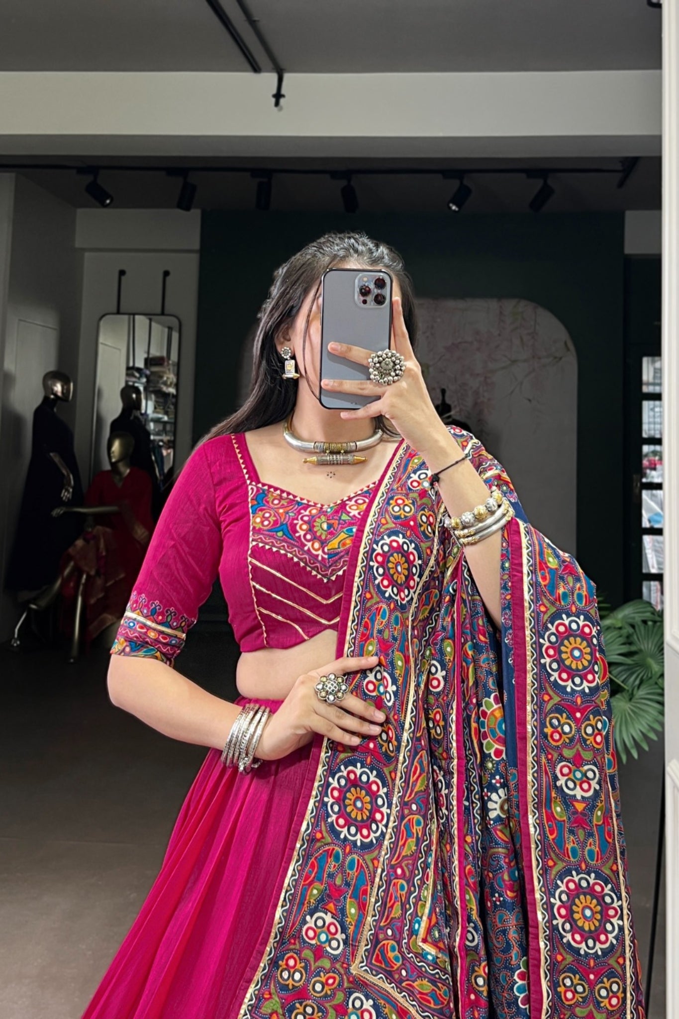 Gamthi Print Embossed Designer Beautiful Lehenga Choli