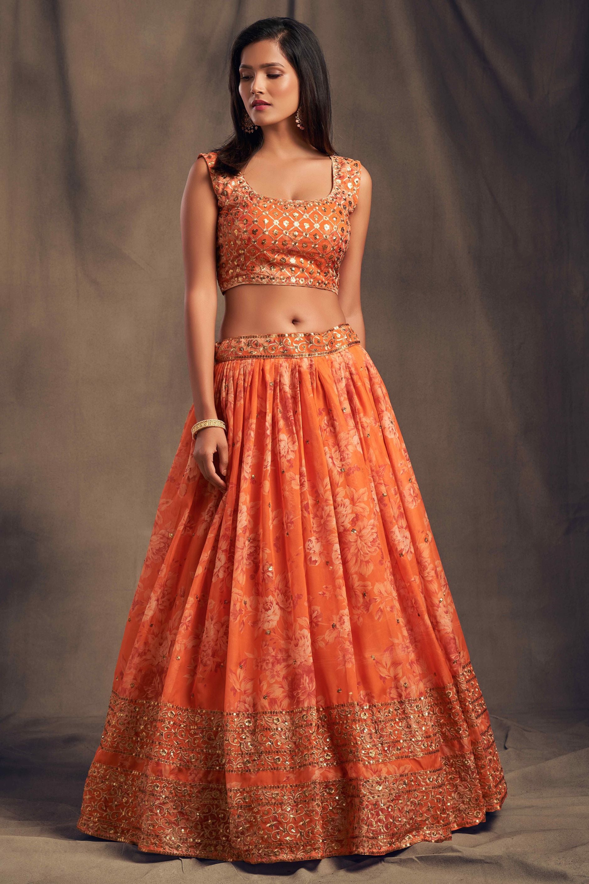 Gorgeous Sequence With Embroidery Floral Work Lehenga Choli