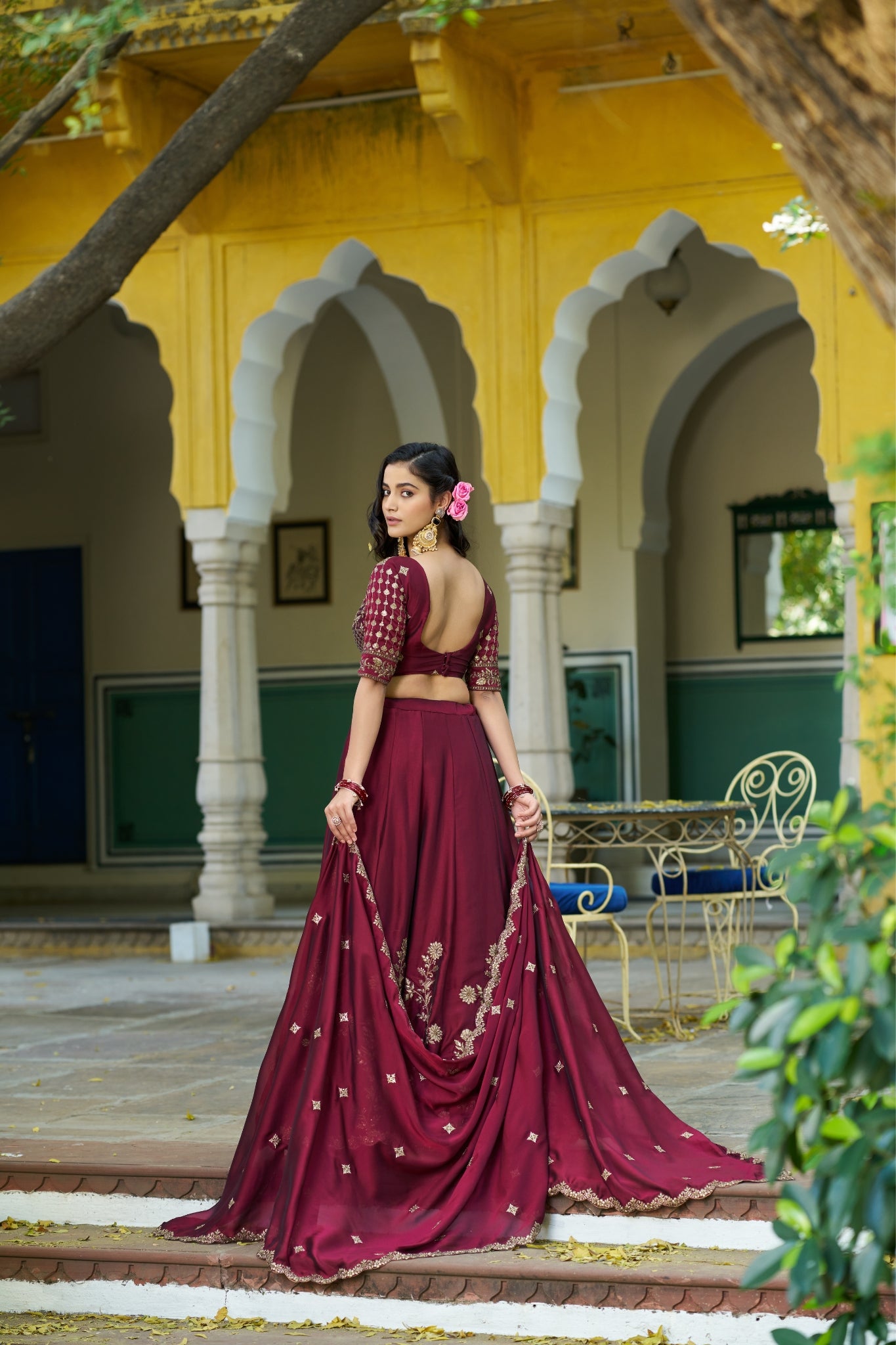 Orange Color Rangoli Silk Sequins And Thread Embroidery Work Lehenga Choli For Woman