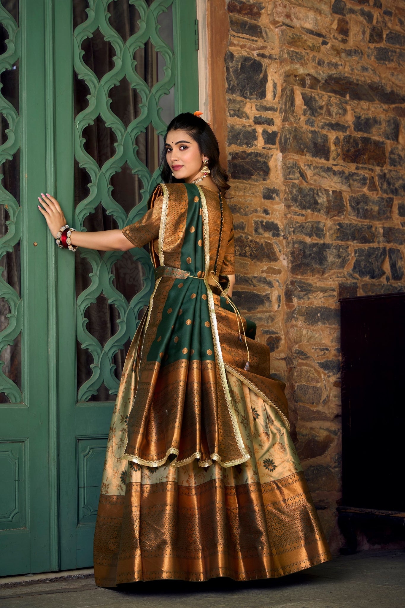 Elegant Perfectly Crafted Jacquard Silk Lehenga Choli