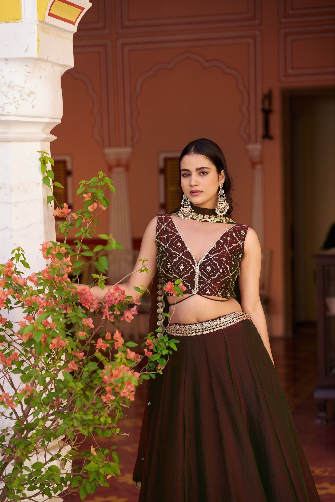 Premium Fendi Silk Lehenga Choli with Sequins & Thread Embroidery Work | Designer Festive & Wedding Wear for Women