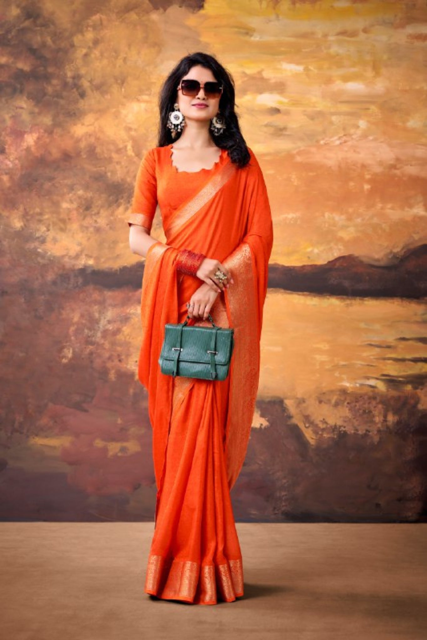 Soft Marsh Mello Saree With Elegant Woven Border